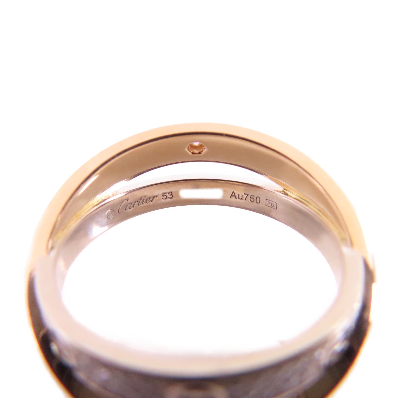 CARTIER 18K玫瑰金/白金/鑽石Love Diamond Ring戒指Cartier#53/US#6.5