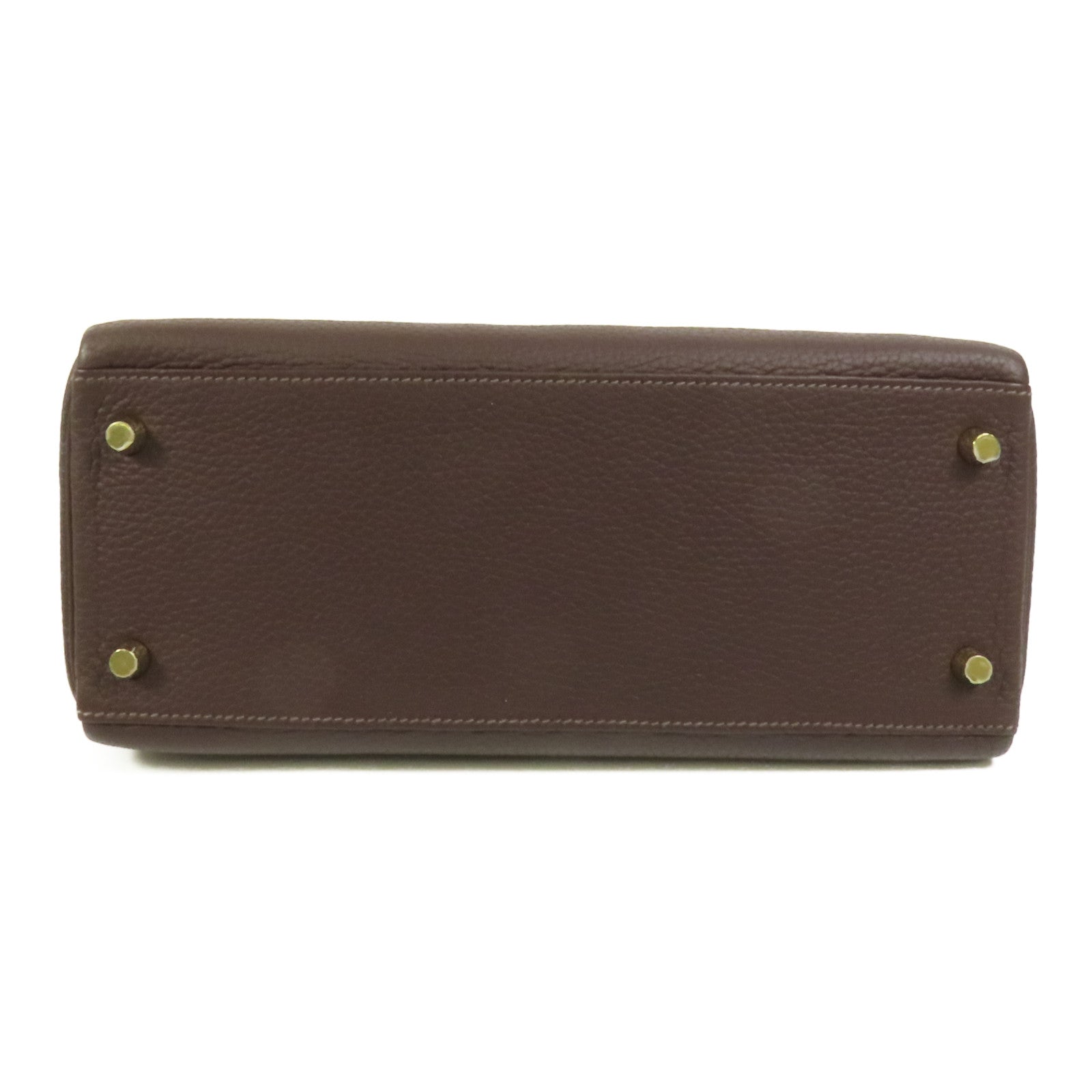 HERMES Togo皮革Kelly 28金扣手挽肩背兩用袋Rouge Sellier