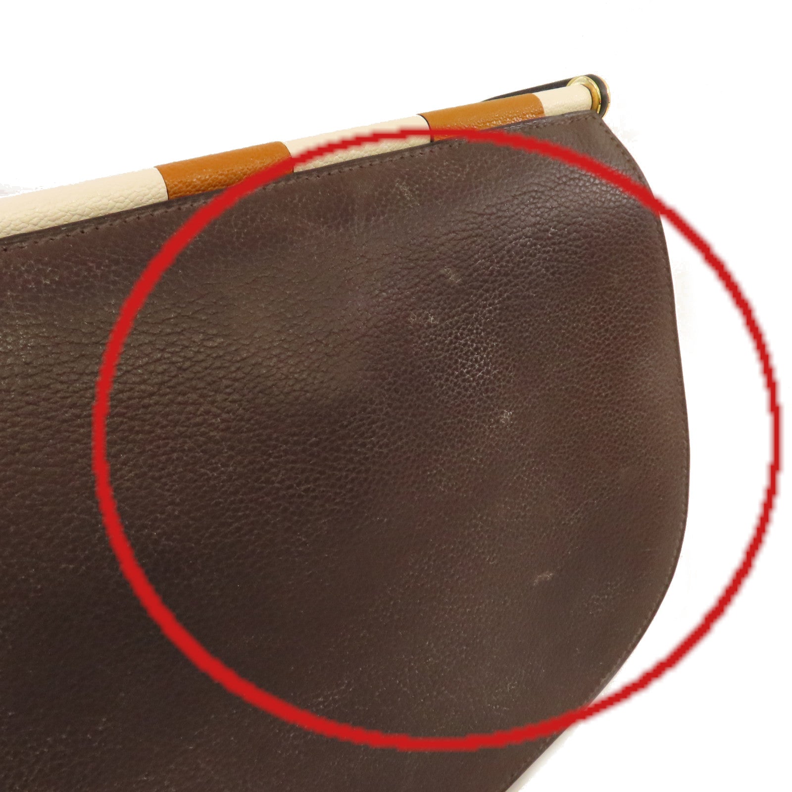 HERMES 【激減優惠】Clemence皮革Sac Saut 25 Shoulder Bag金扣肩背袋啡色