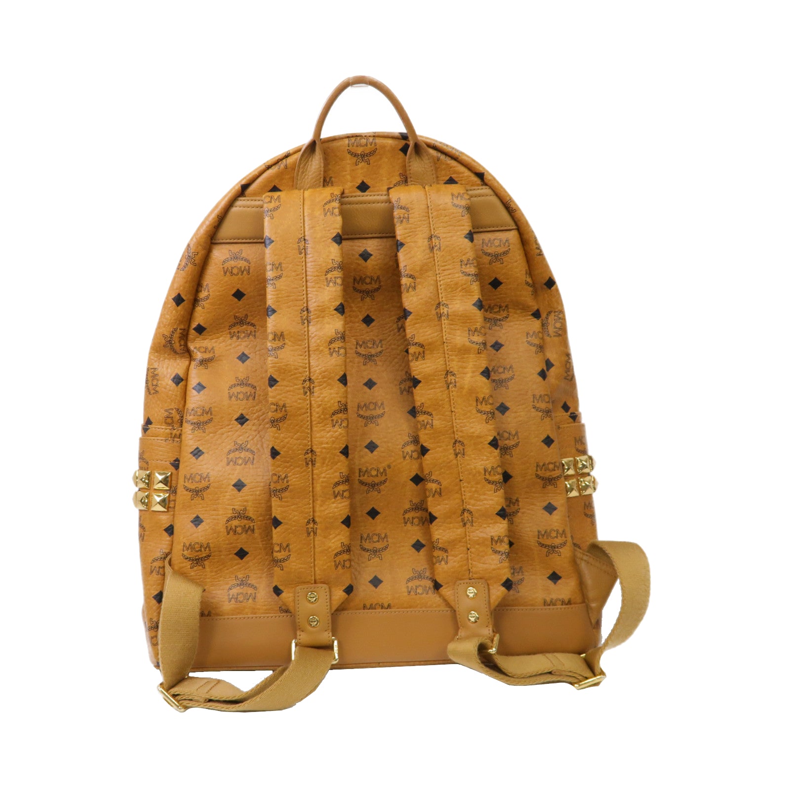 MCM 牛皮皮革Stark Side Studs Backpack金扣背包啡色