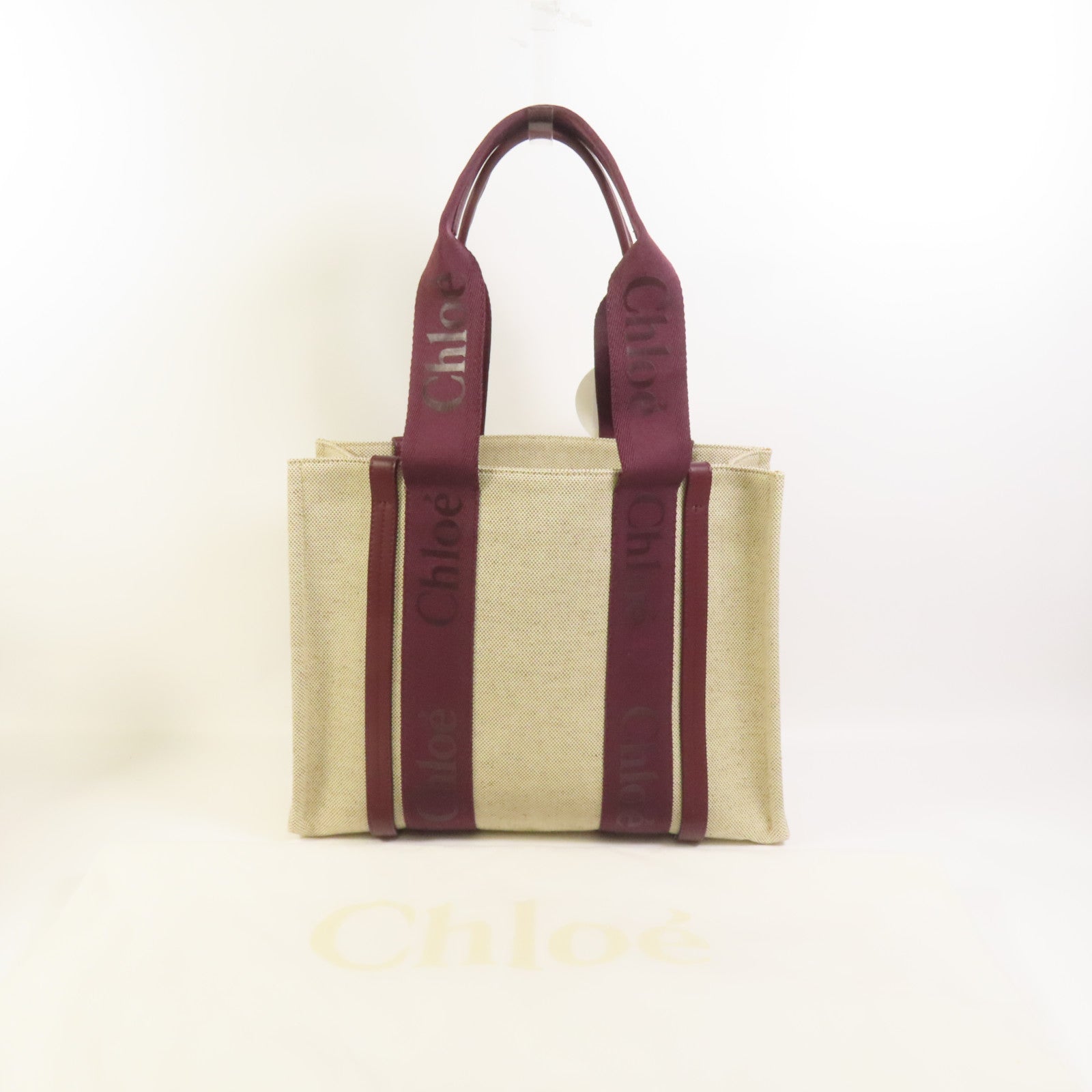Chloe 帆布Woody Tote Medium肩背袋