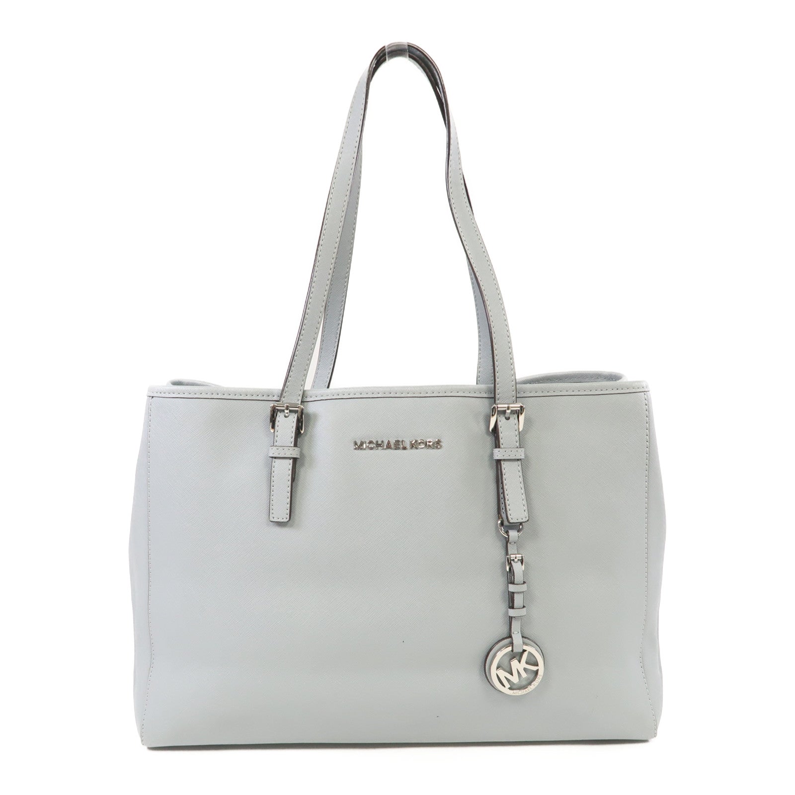 Michael Kors 牛皮皮革Handbag銀扣手挽袋淺藍色