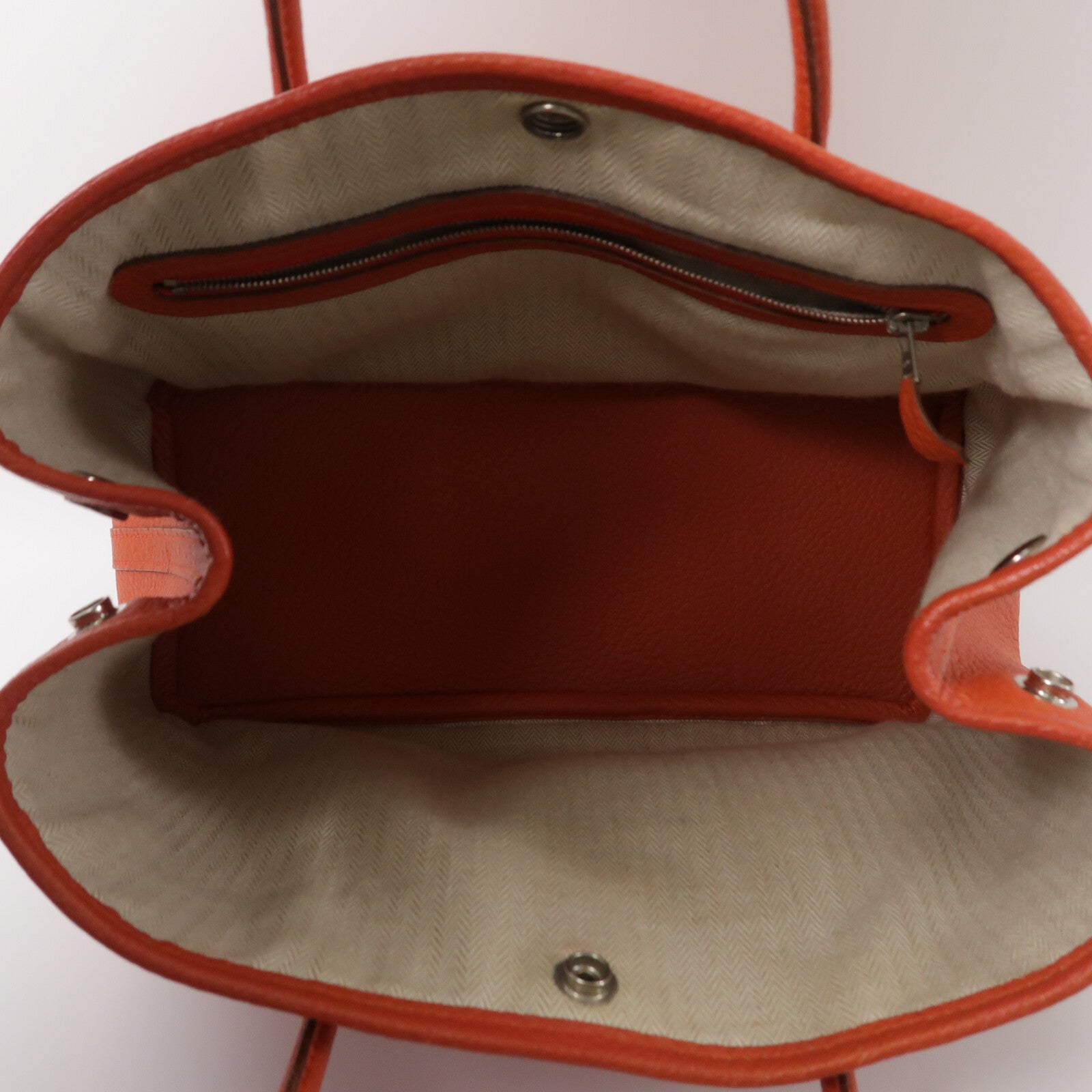 HERMES Negonda皮革Garden Party TPM手挽袋Orange