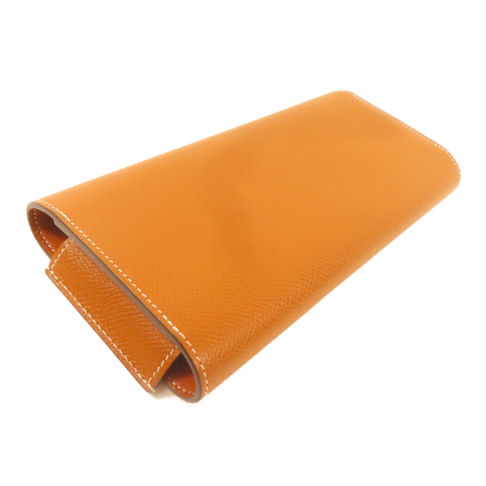 HERMES Passant en Excellent Etat Marron Long wallet Epsom Leather Gold