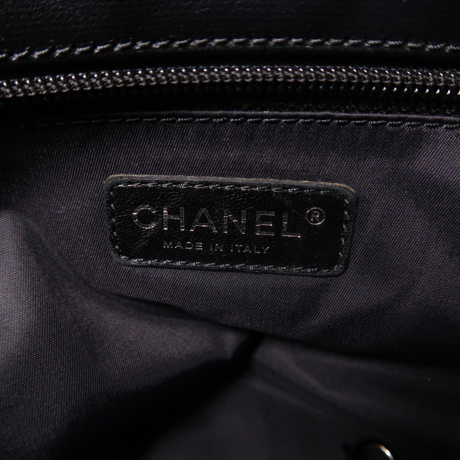 CHANEL 【激減優惠】塗層帆布/皮革Tote Bag銀扣肩背袋