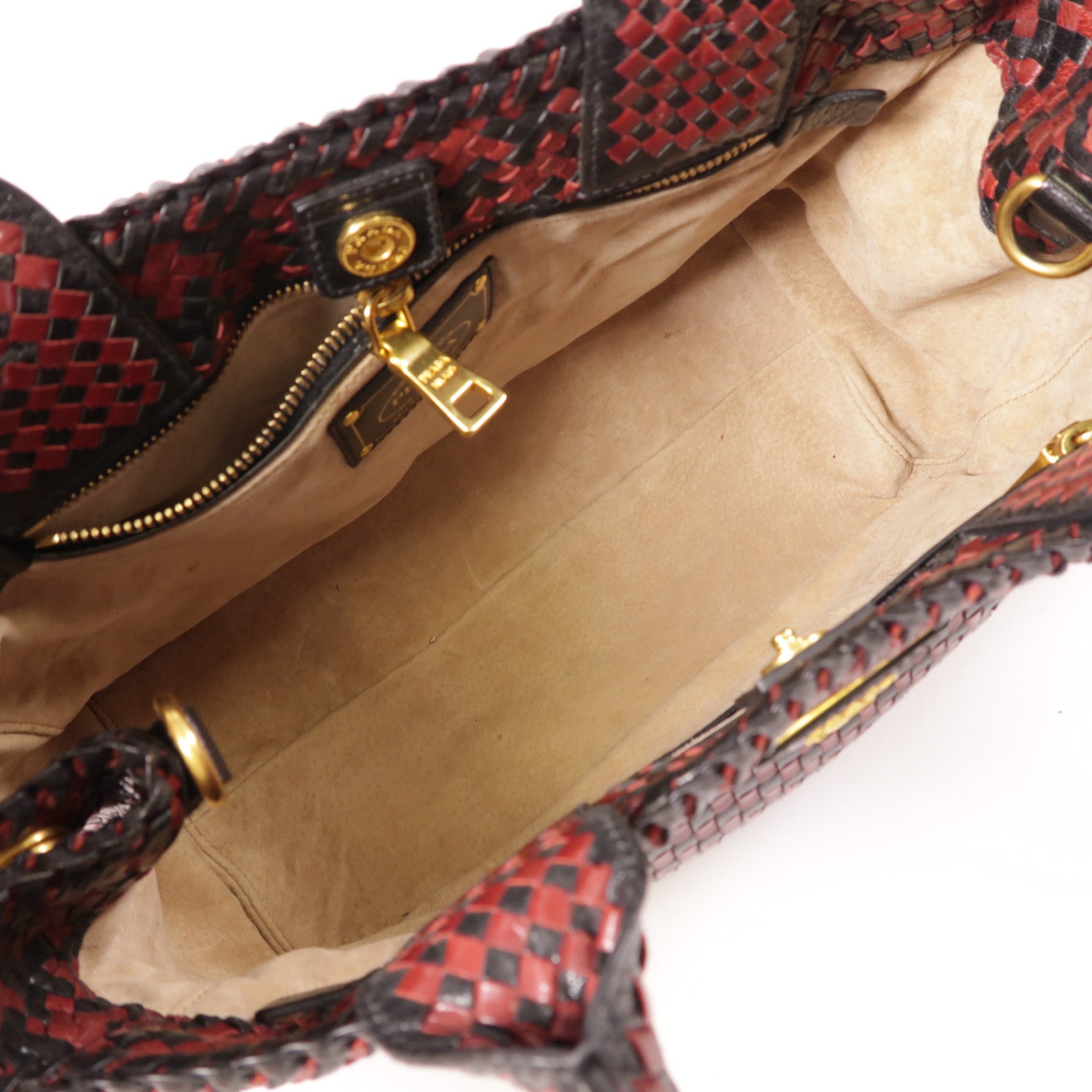 PRADA 牛皮皮革2 Way Bag金扣手挽肩背兩用袋