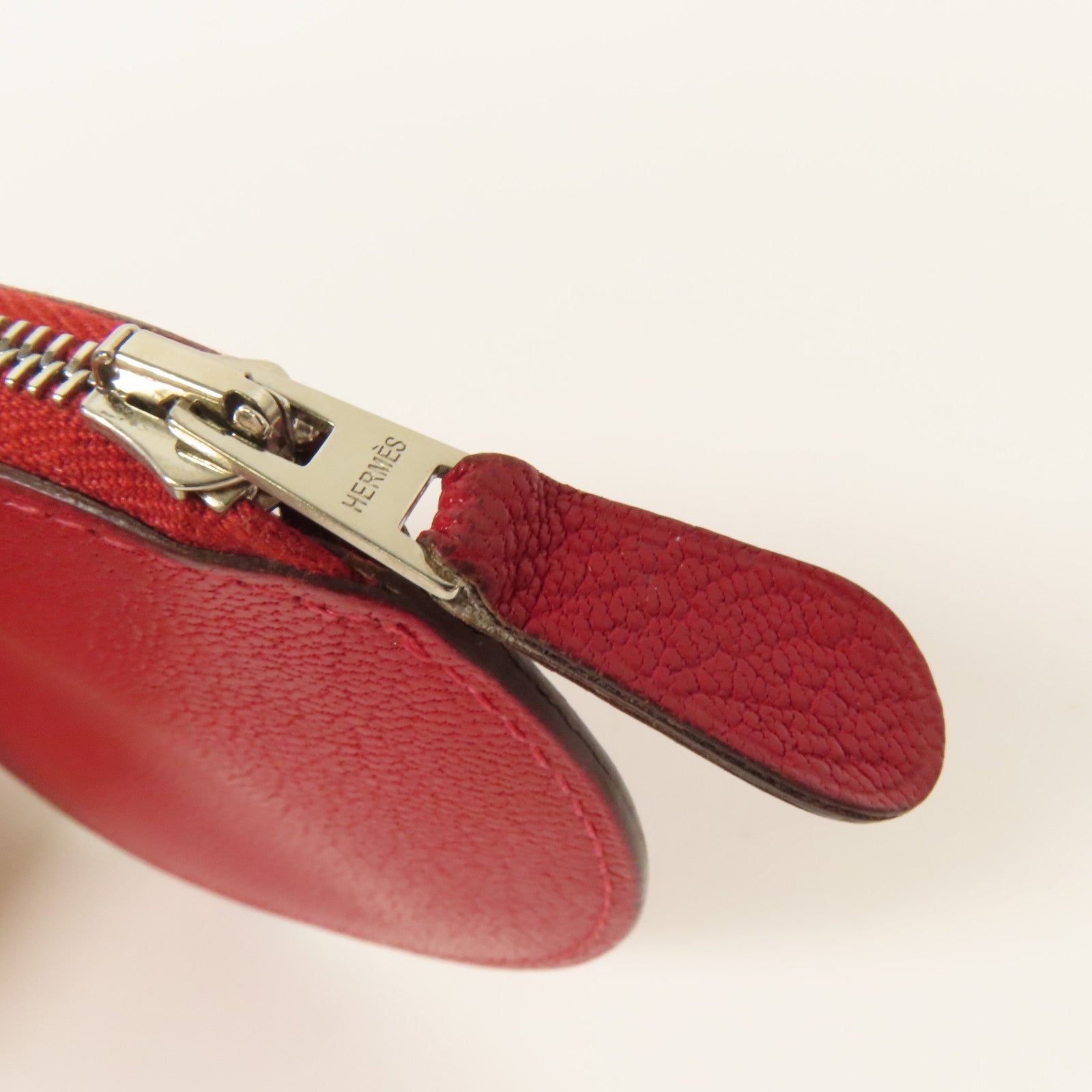 HERMES 【激減優惠】Chevre皮革Evelyne Coin Purse零錢包Red