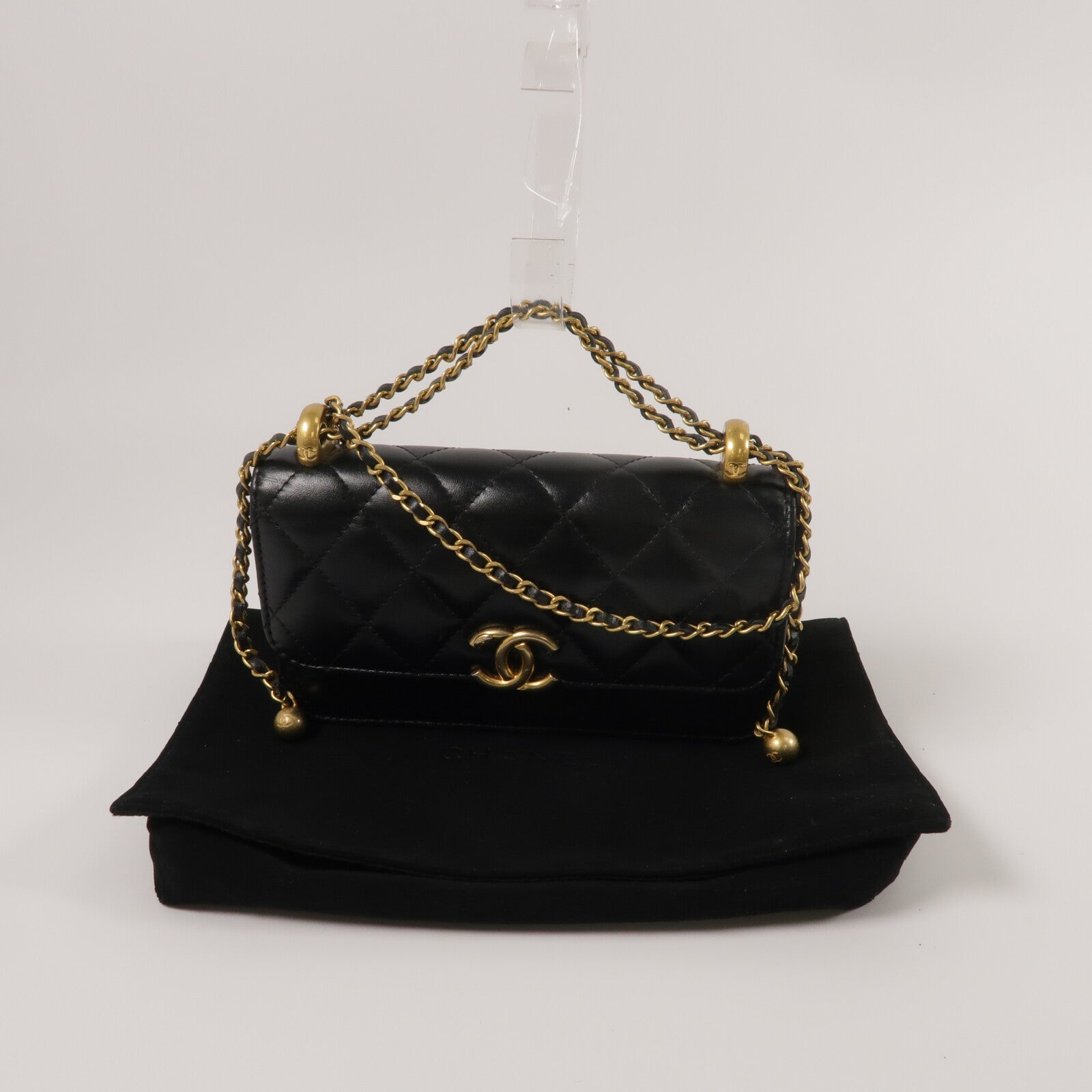 CHANEL 牛皮皮革Shoulder Bag鏈帶手挽肩背兩用袋