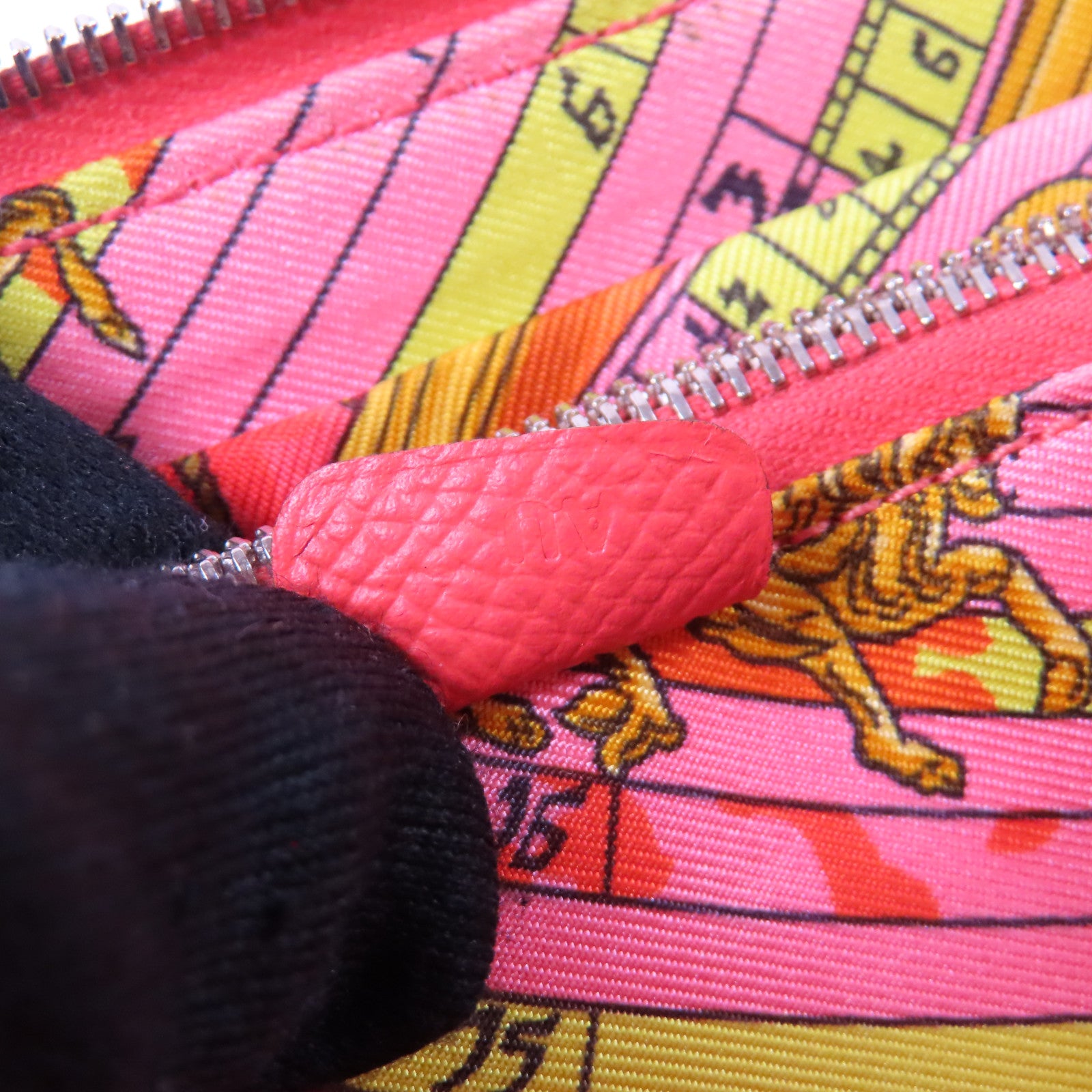 HERMES Veau Epsom皮革Silk In Classic Long Wallet銀扣長錢包粉紅色