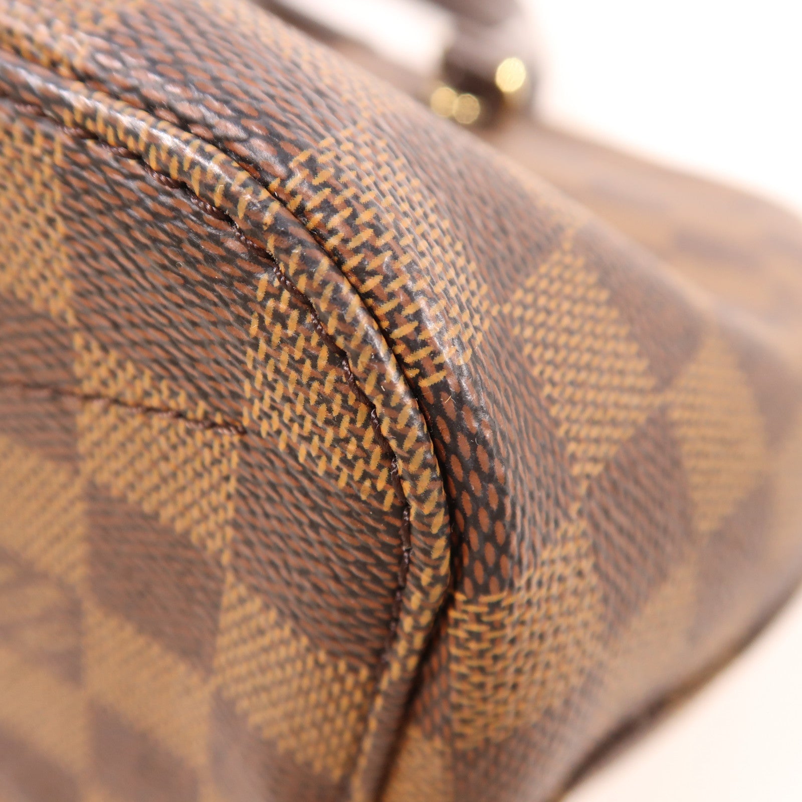 LOUIS VUITTON Damier Siena Satchel PM金扣手挽袋棕色