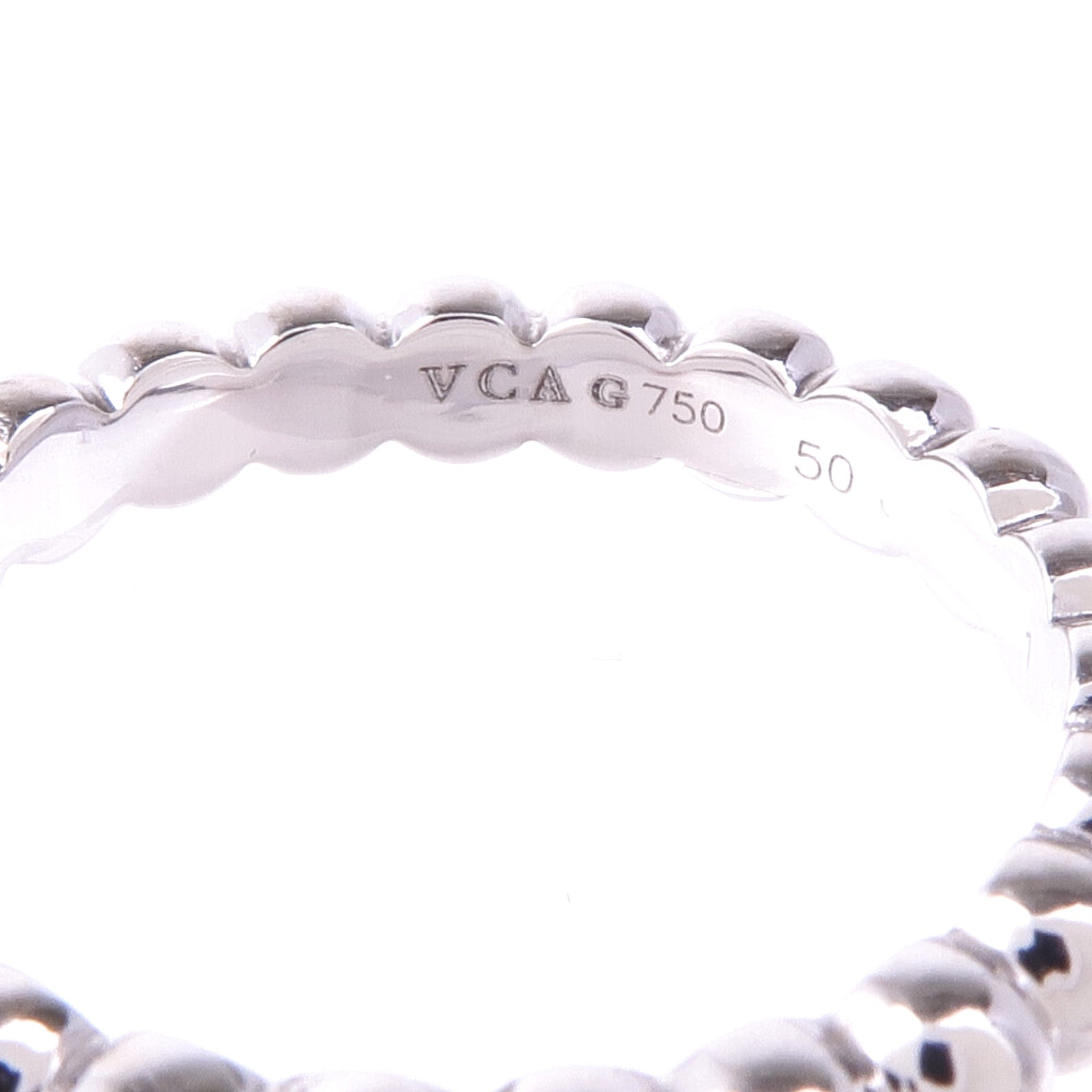 Van Cleef & Arpels 【激減優惠】18K白金Perlée pearls of Gold Ring戒指VCA#50/US#5.25
