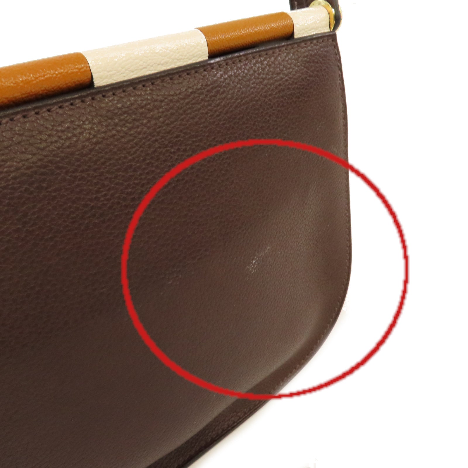 HERMES 【激減優惠】Clemence皮革Sac Saut 25 Shoulder Bag金扣肩背袋啡色