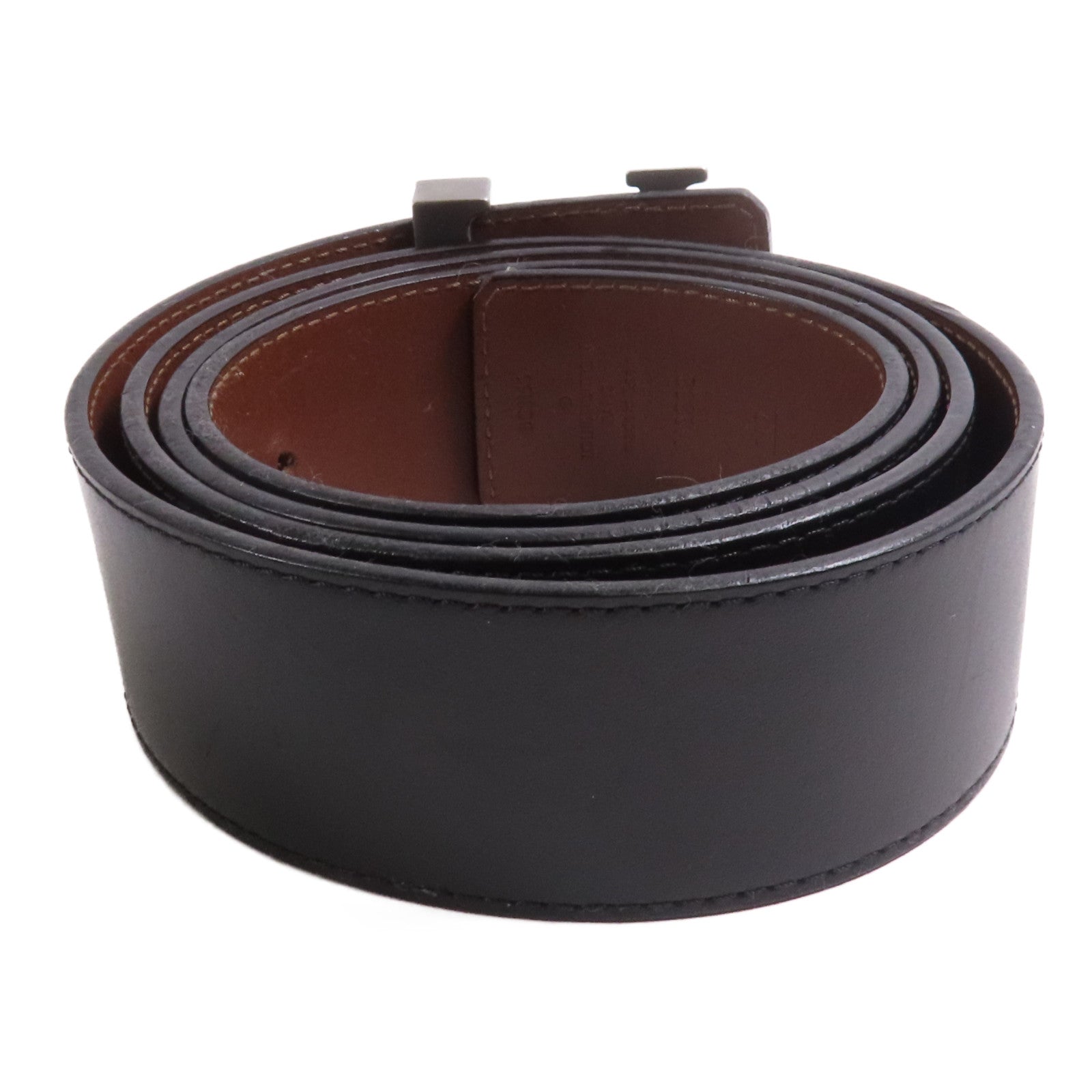 LOUIS VUITTON 牛皮皮革Belt 110cm銀扣皮帶