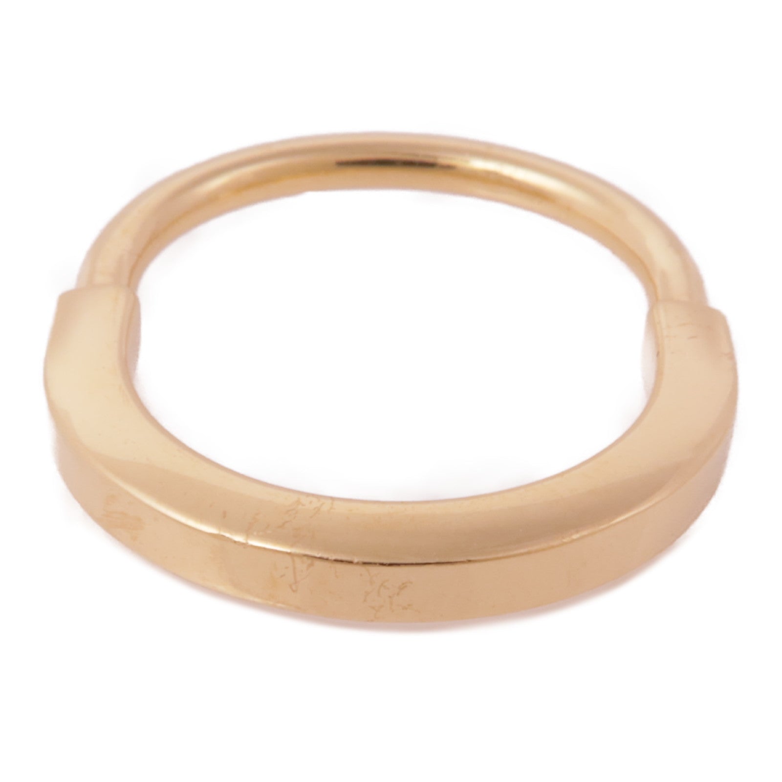 TIFFANY＆CO 18K玫瑰金Lock Ring戒指Tiffany#55/US#7.25