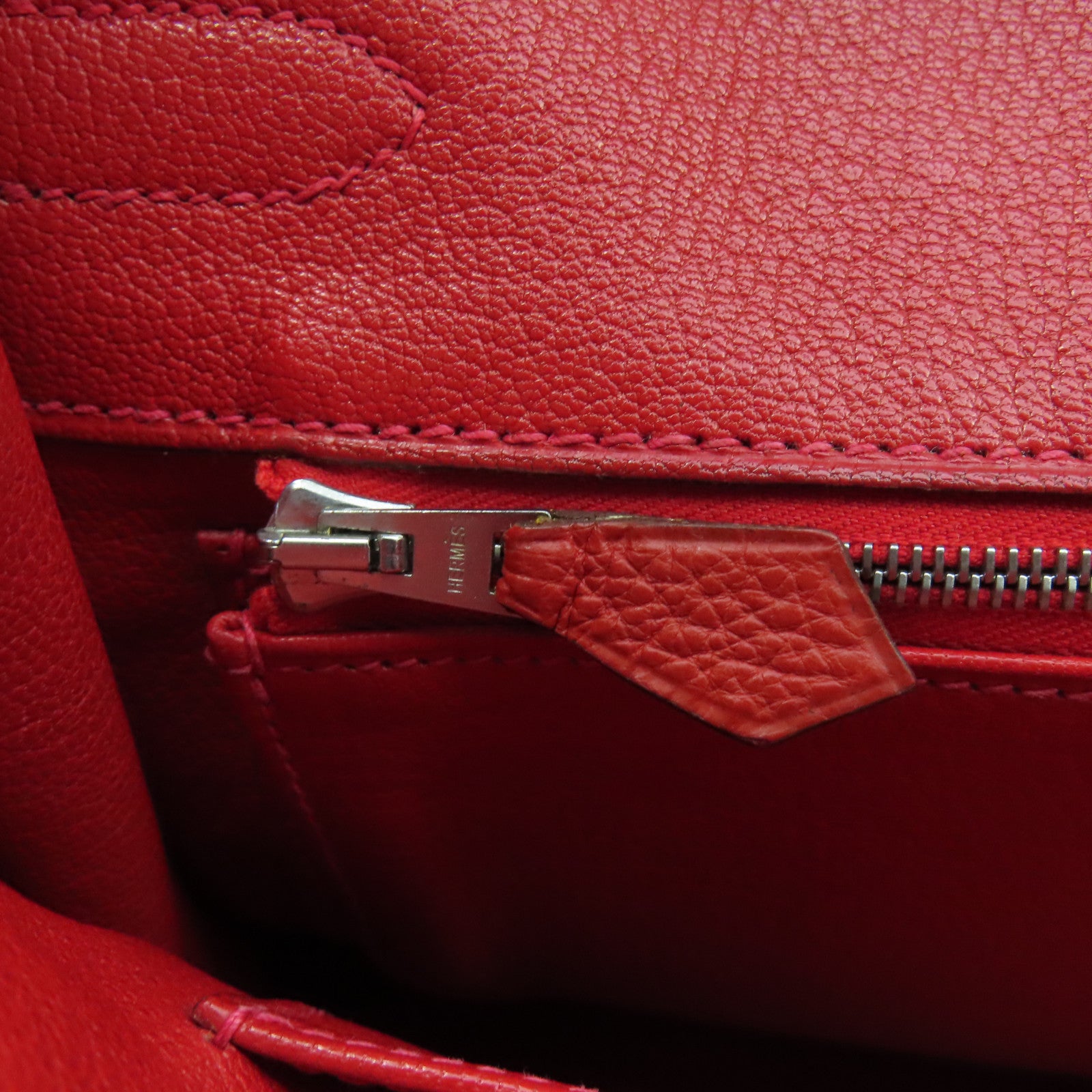 HERMES Togo皮革Birkin 30銀扣手挽袋Rouge Casaque正紅色