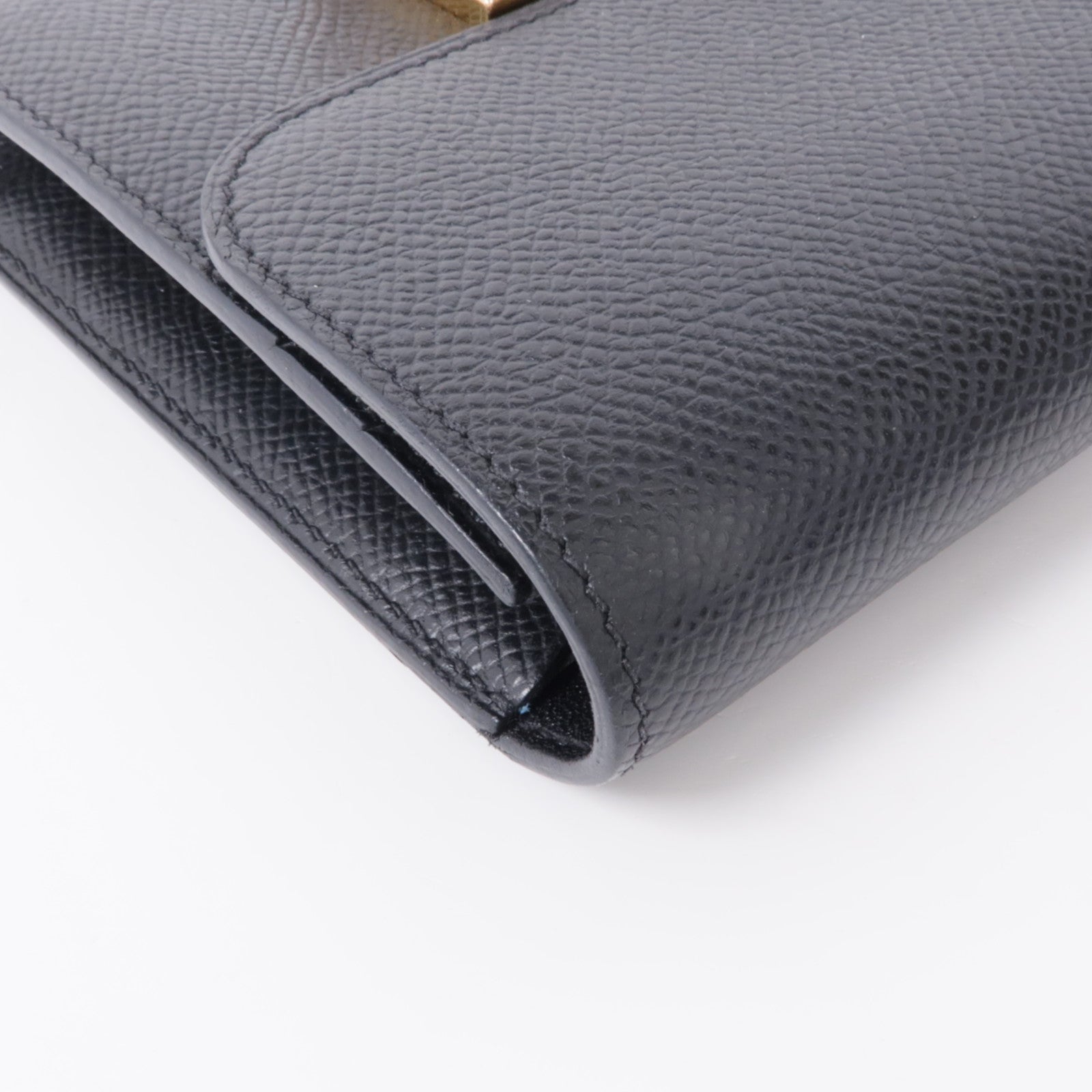 HERMES Epsom皮革Constance Wallet金扣錢包Noir