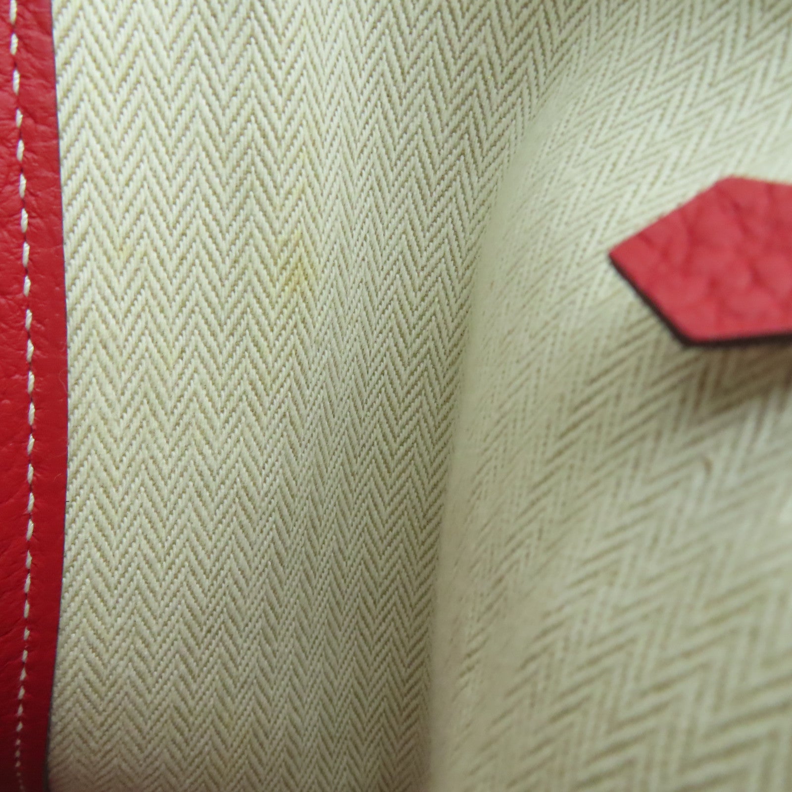 HERMES Country Leather Garden Party PM Silver Buckle Handle Bag Red