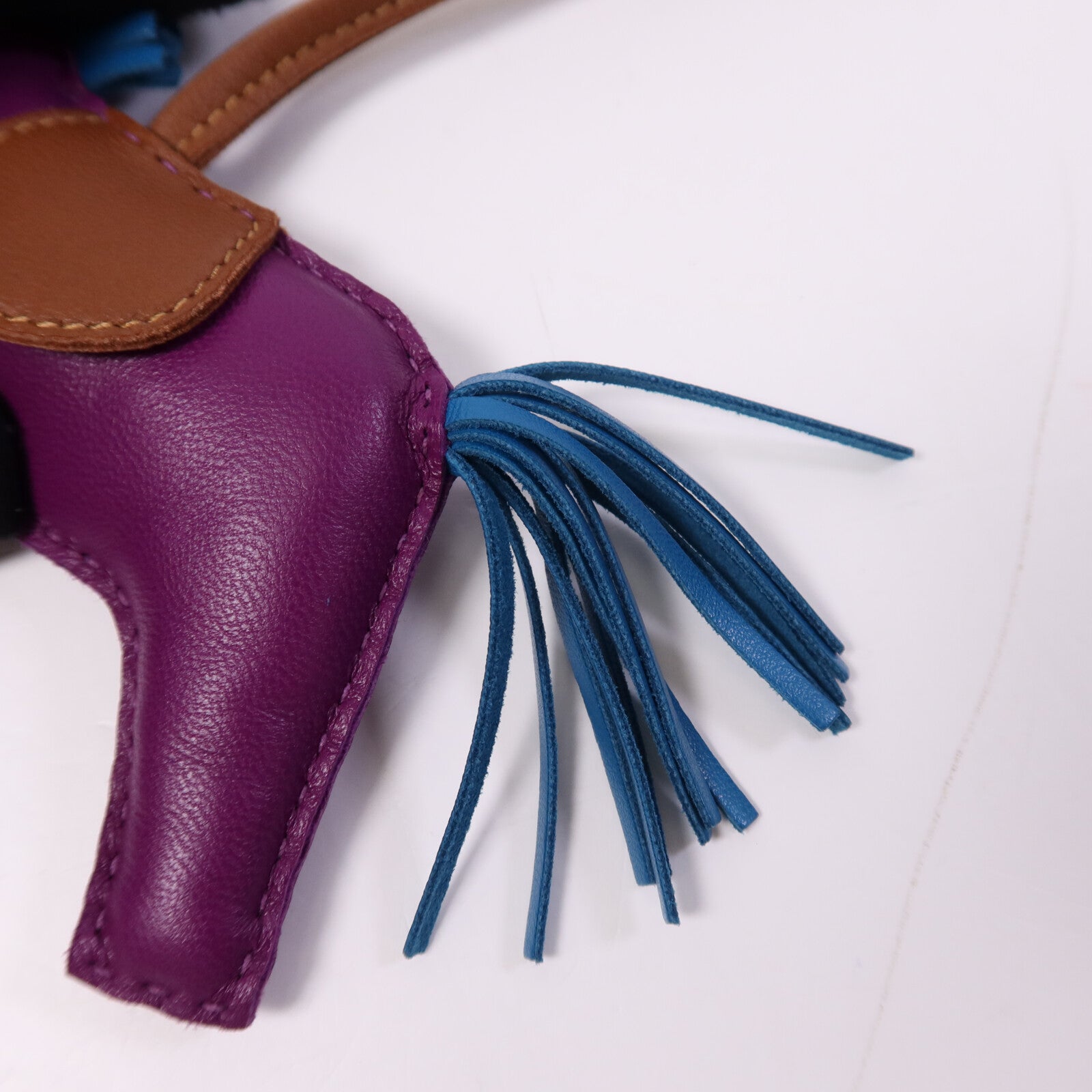 HERMES 【激減優惠】Milo皮革Rodeo MM掛飾Anemone/Bleu Izmir/Fauve