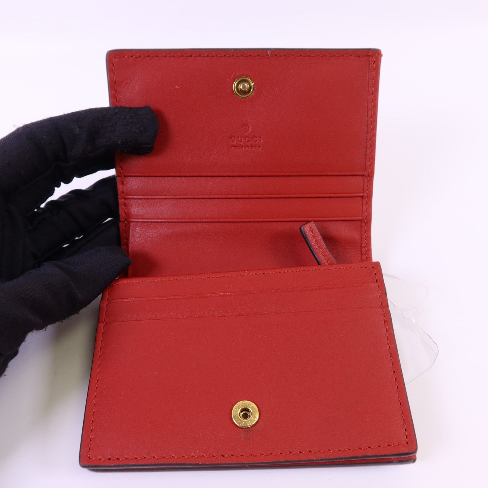 GUCCI 牛皮皮革Queen Margaret金扣錢包
