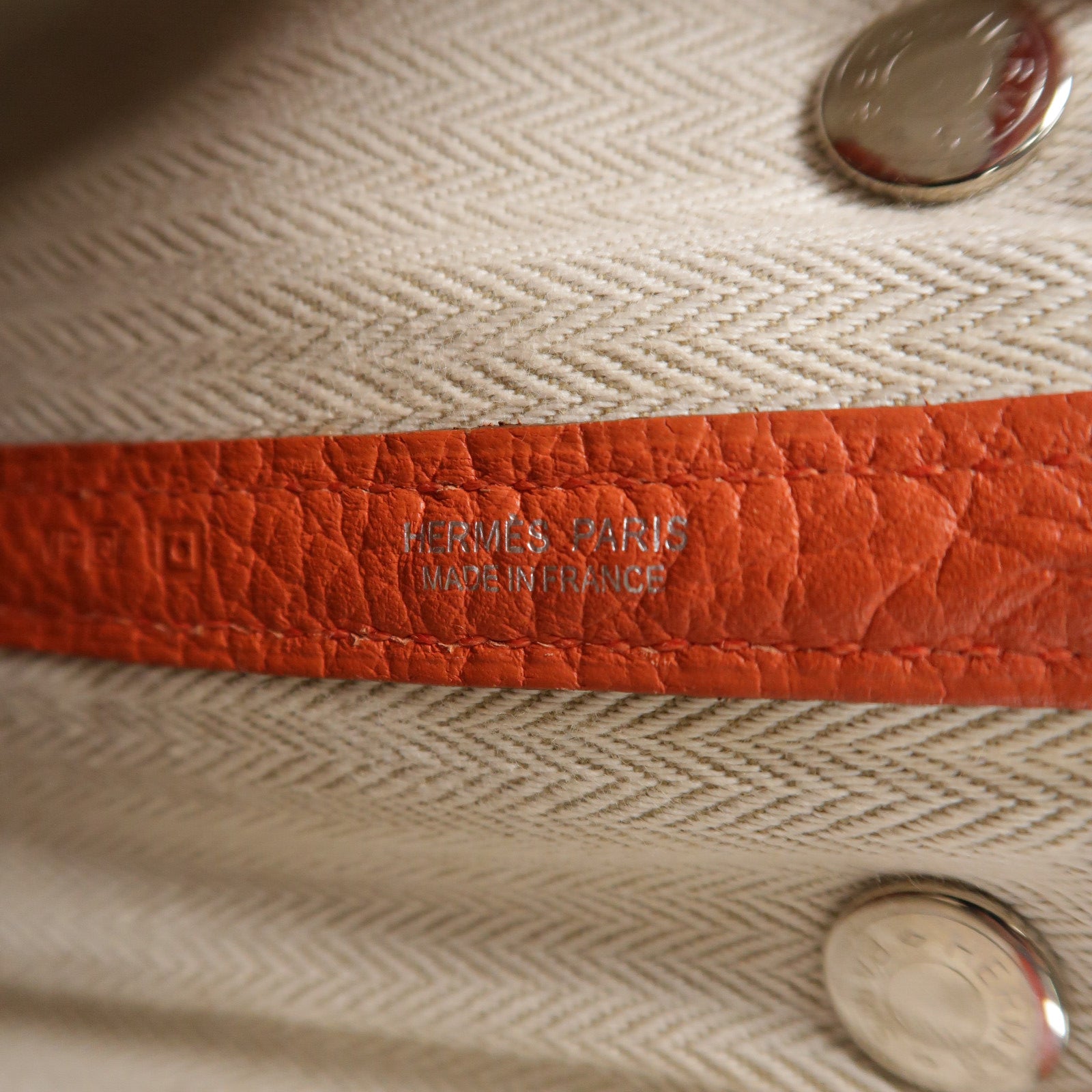 HERMES Negonda皮革Garden Party TPM手挽袋Orange