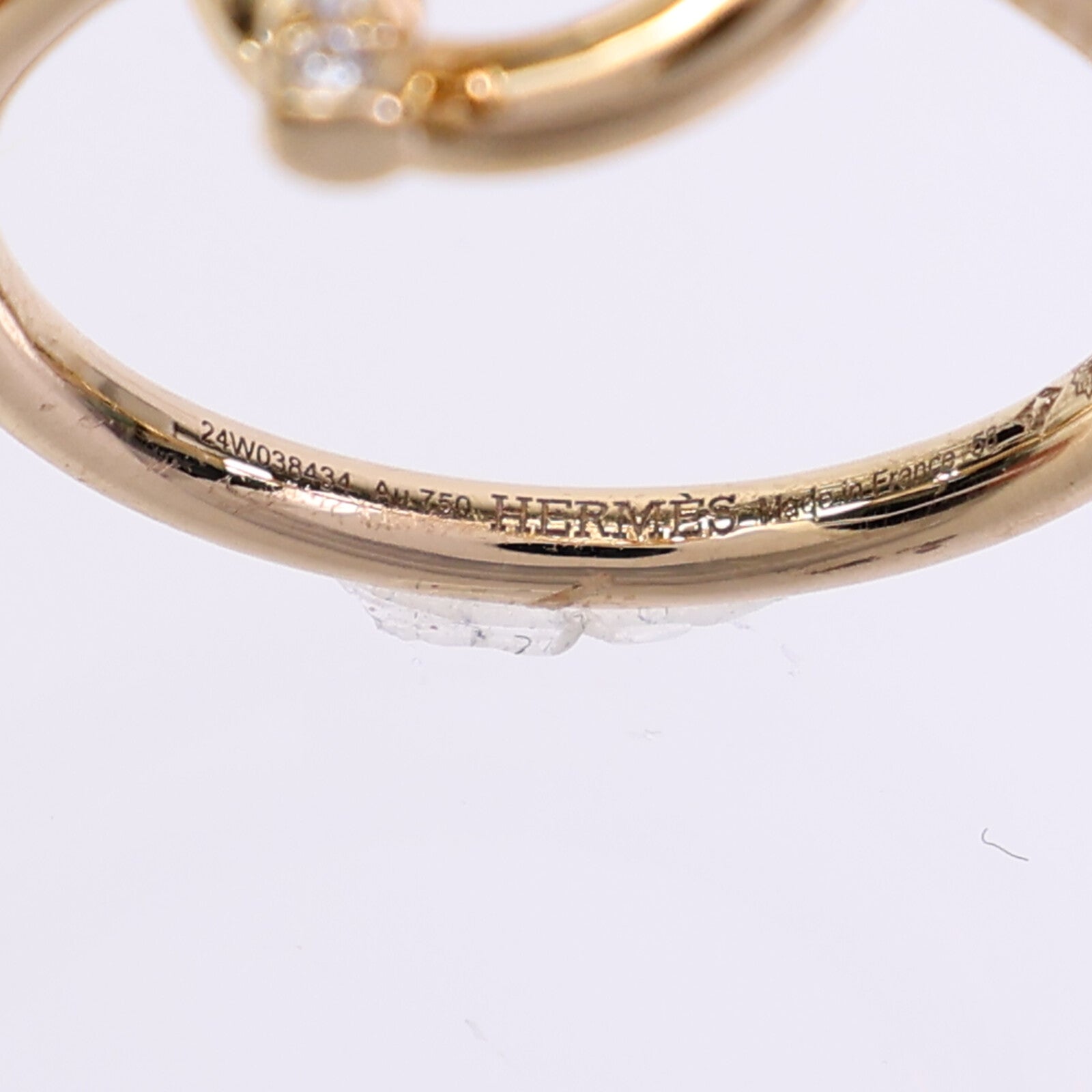 HERMES 18K玫瑰金Echappee Ring鑽石戒指