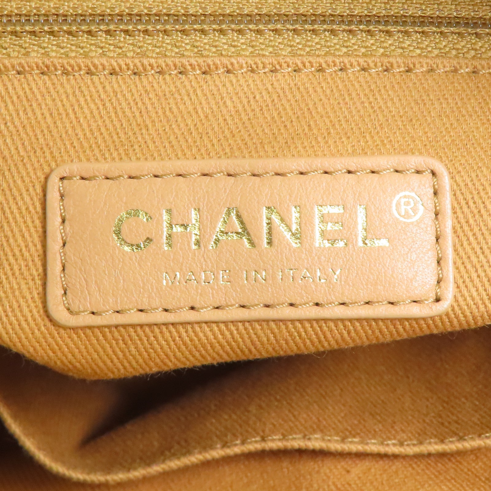 CHANEL 帆布Deauville PM金扣鏈帶肩背袋