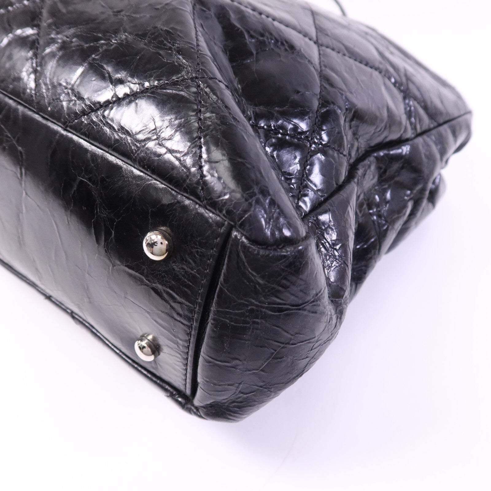 CHANEL 牛皮皮革Portobello Tote銀扣鏈帶肩背袋