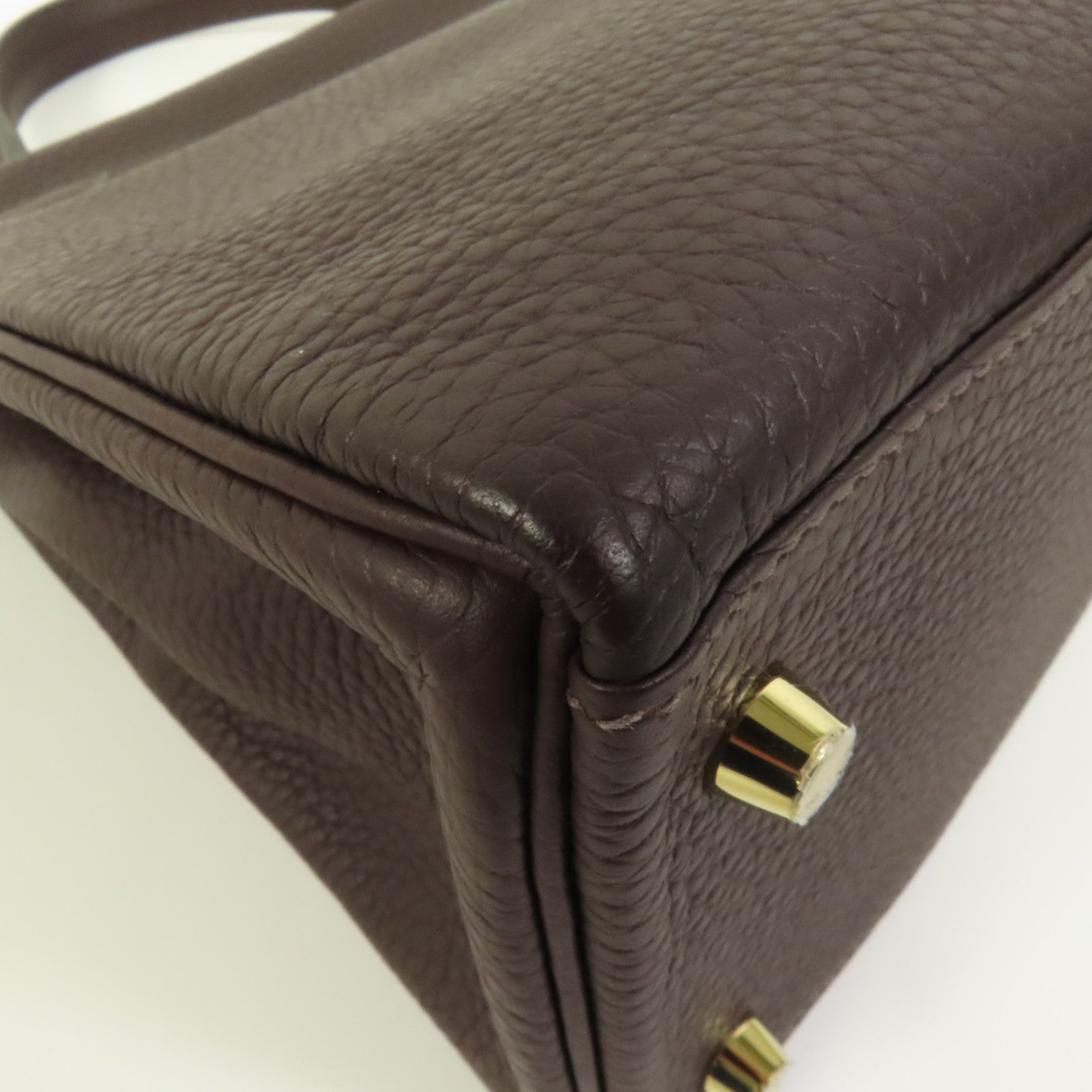 HERMES Togo皮革Kelly 28金扣手挽肩背兩用袋Rouge Sellier