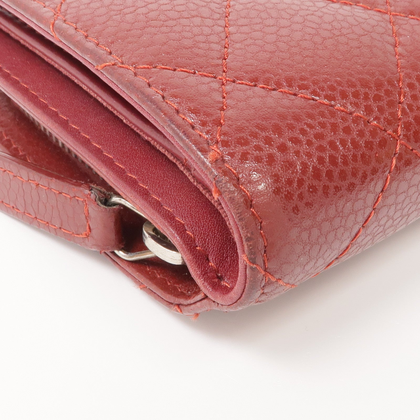 CHANEL 牛皮皮革Wallet銀扣錢包