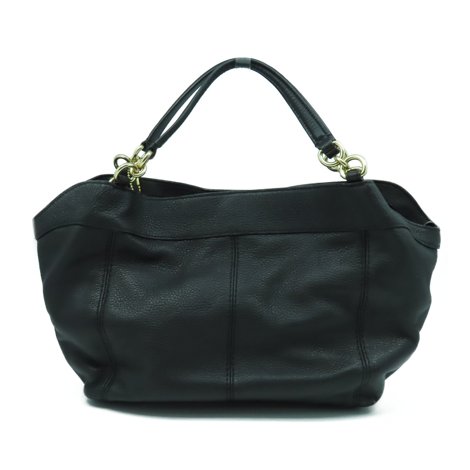 COACH 【激減優惠】牛皮皮革2way Shoulder Bag金扣手挽肩背兩用袋黑色