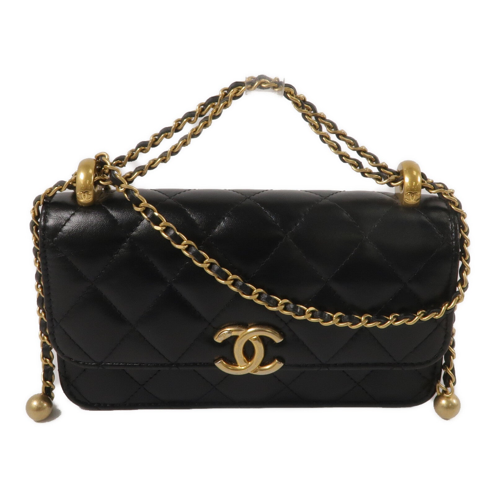 CHANEL 牛皮皮革Shoulder Bag鏈帶手挽肩背兩用袋