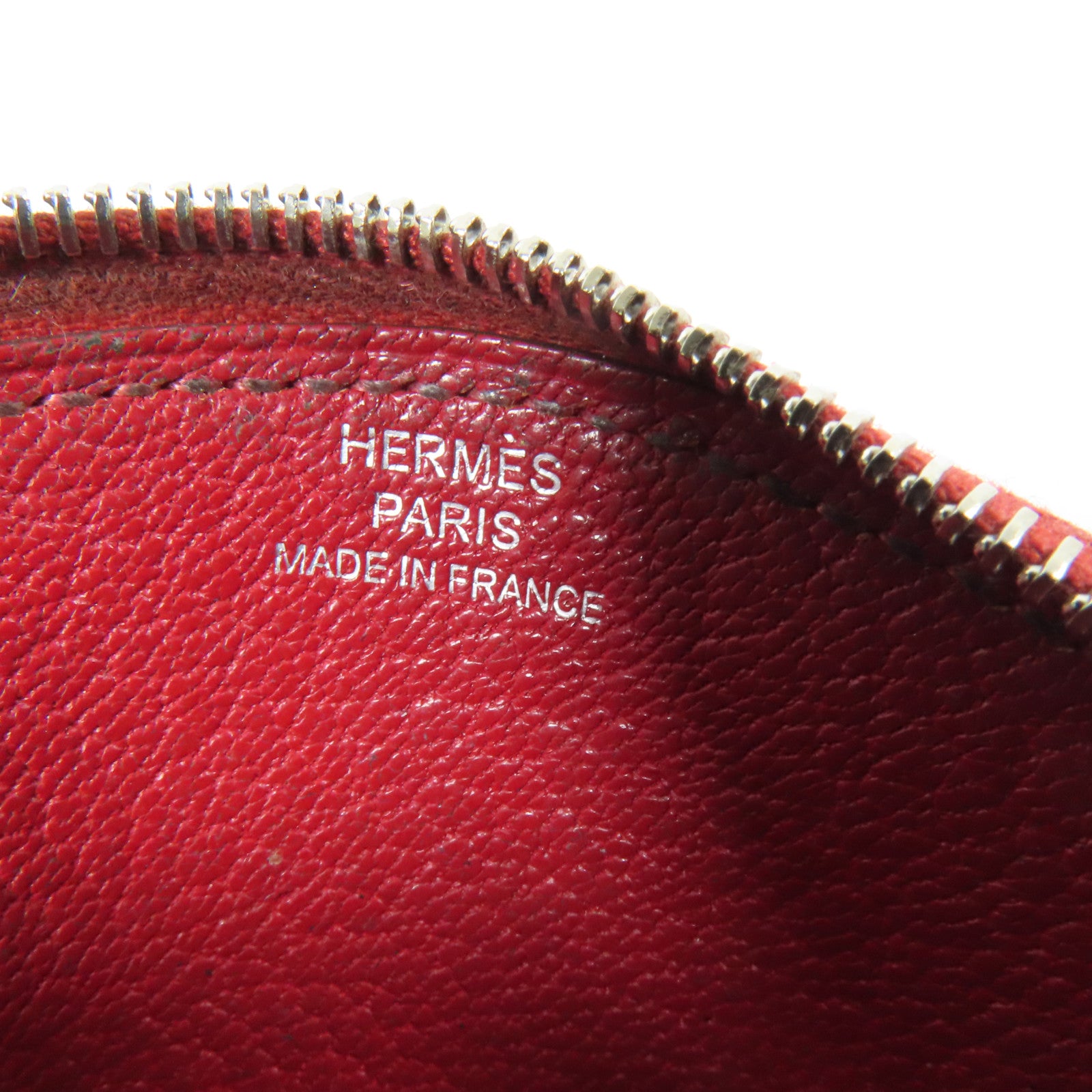 HERMES Chevre皮革Evelyne Coin Purse零錢包Red
