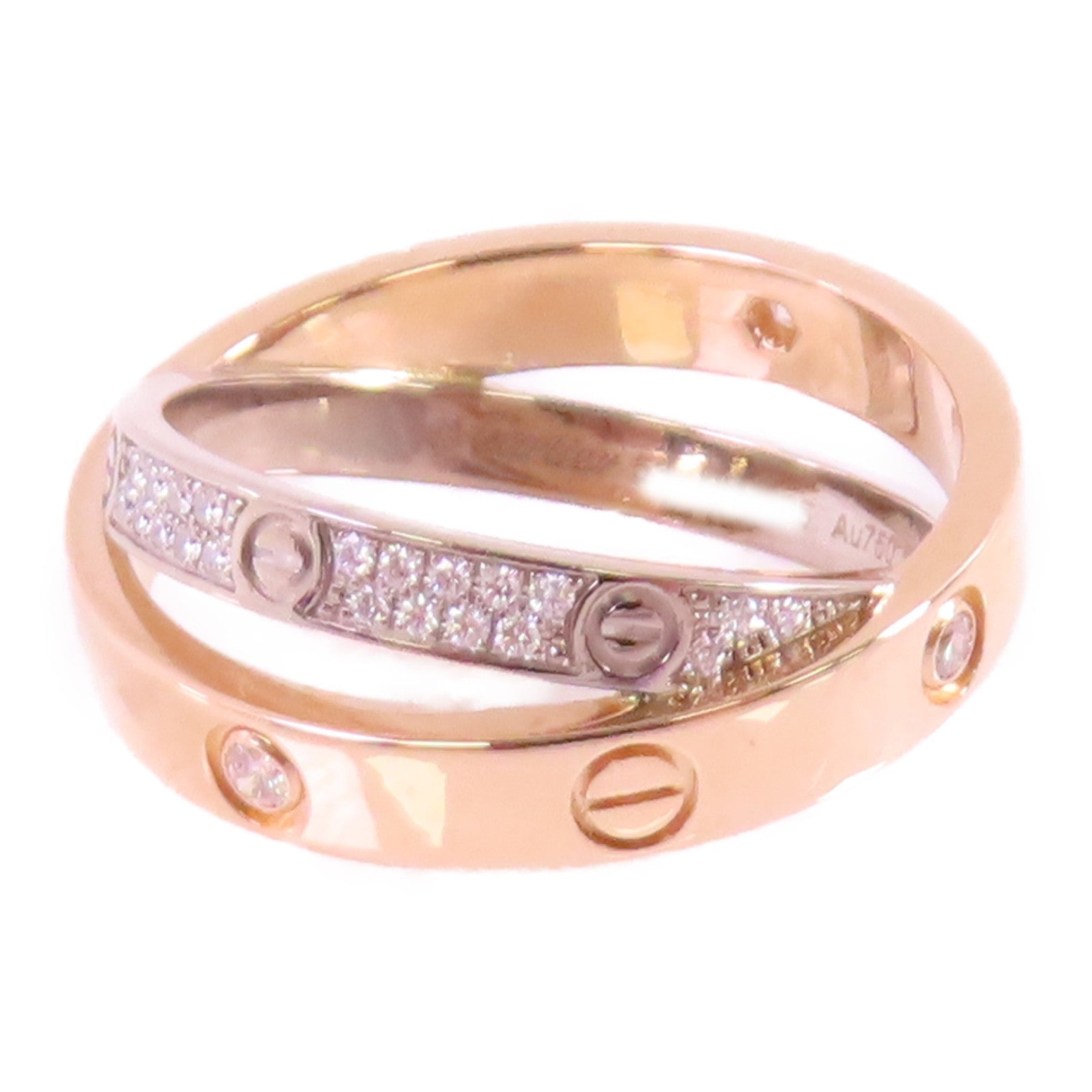 CARTIER 18K玫瑰金/白金/鑽石Love Diamond Ring戒指Cartier#53/US#6.5