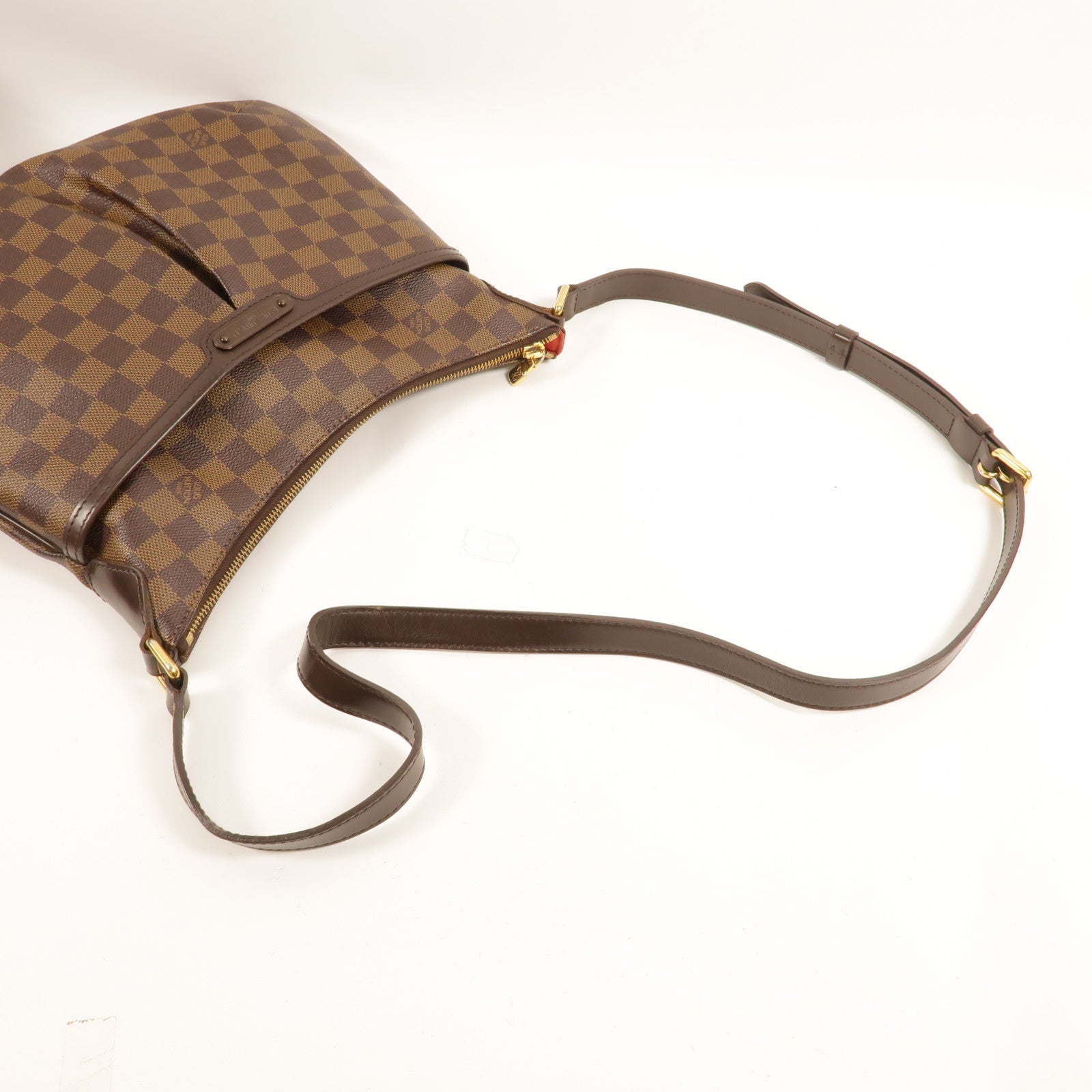 LOUIS VUITTON Damier Bloomsbury PM金扣肩背袋棕色