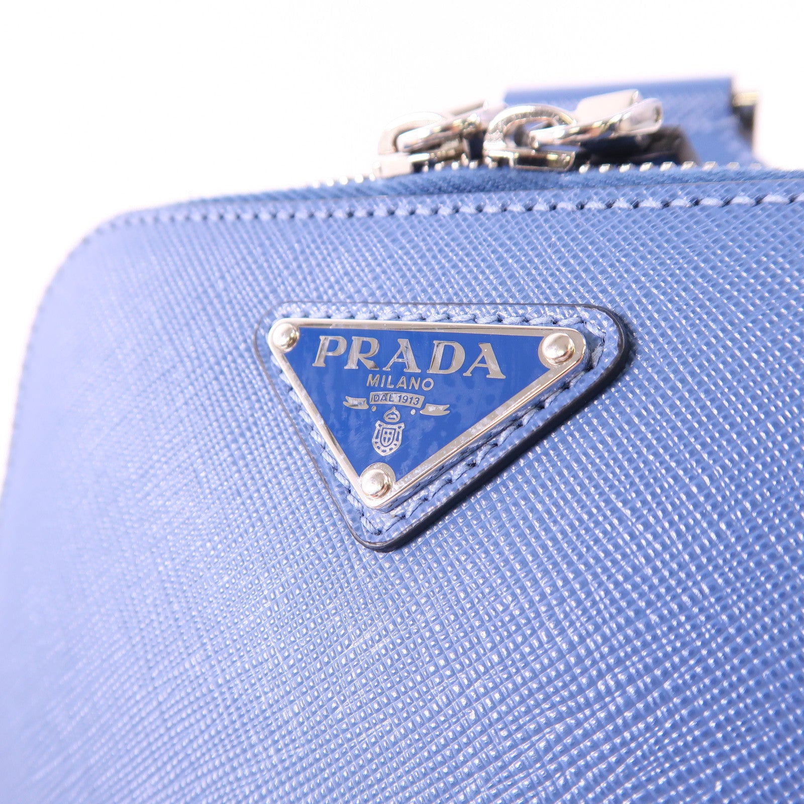 PRADA Saffiano皮革Brique銀扣斜孭袋