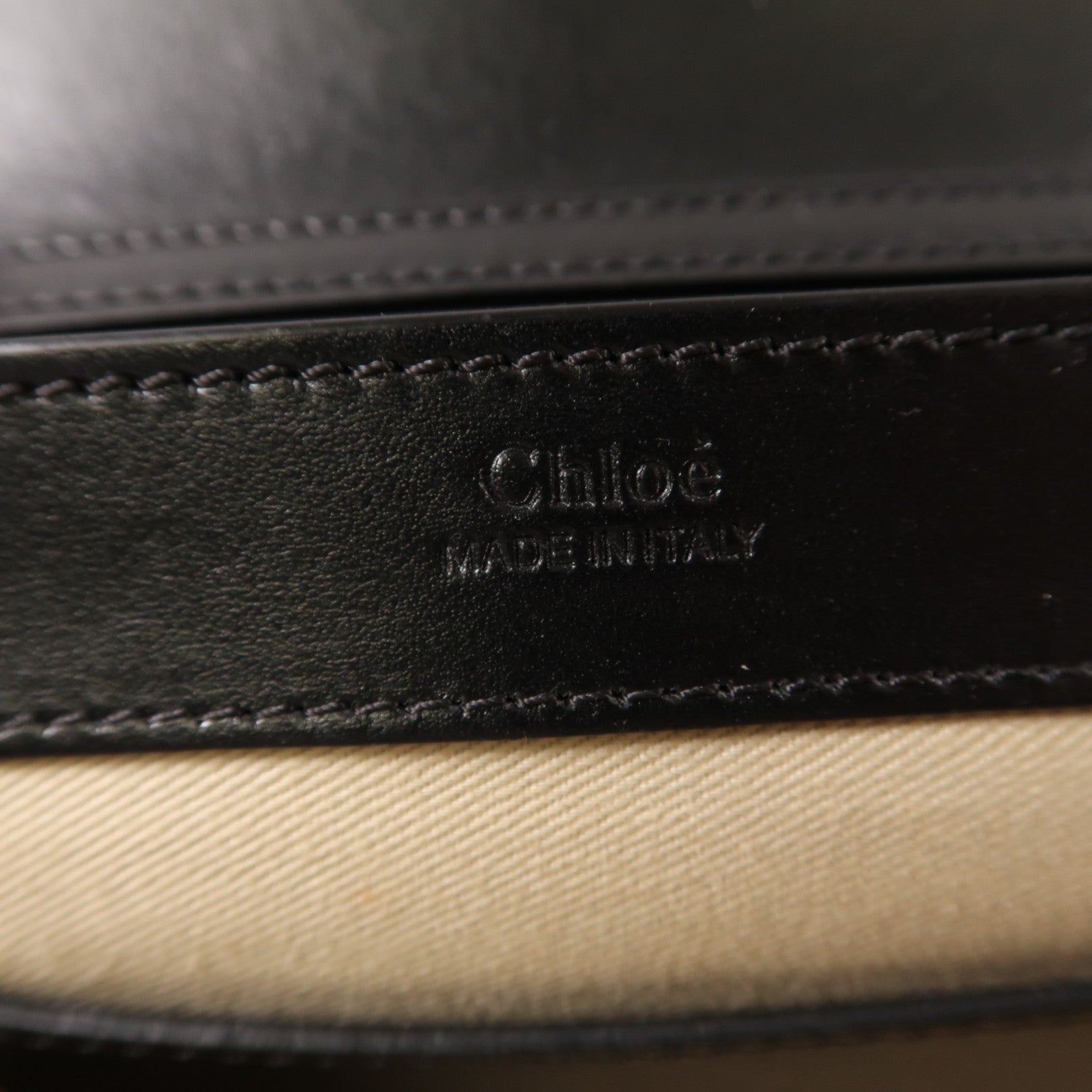 Chloe 牛皮皮革Shoulder Bag金扣鏈帶肩背袋黑色