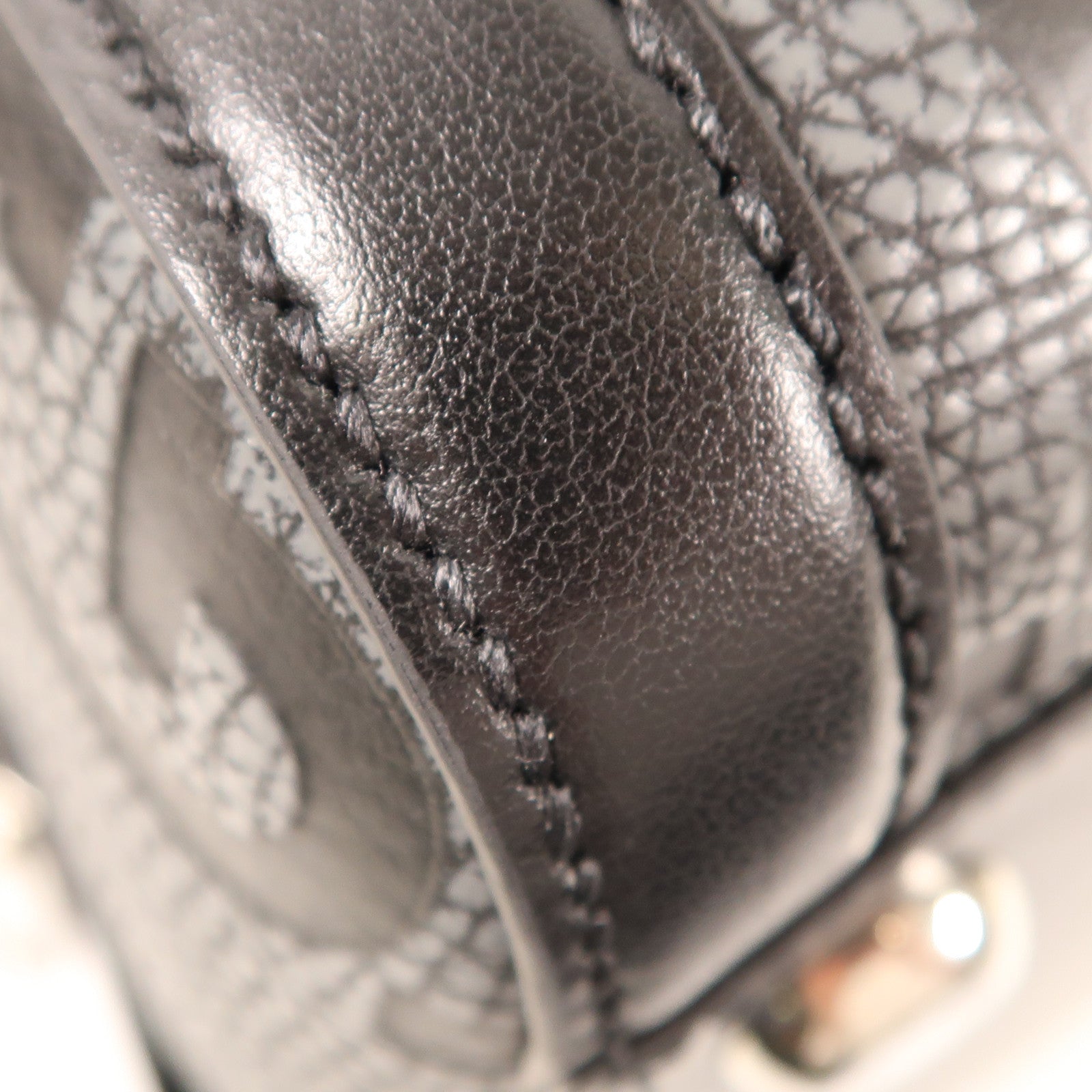 GUCCI GG SHW Boston Bag 2 Way Shoulder Handbag 725282H Calfskin Grey/Black