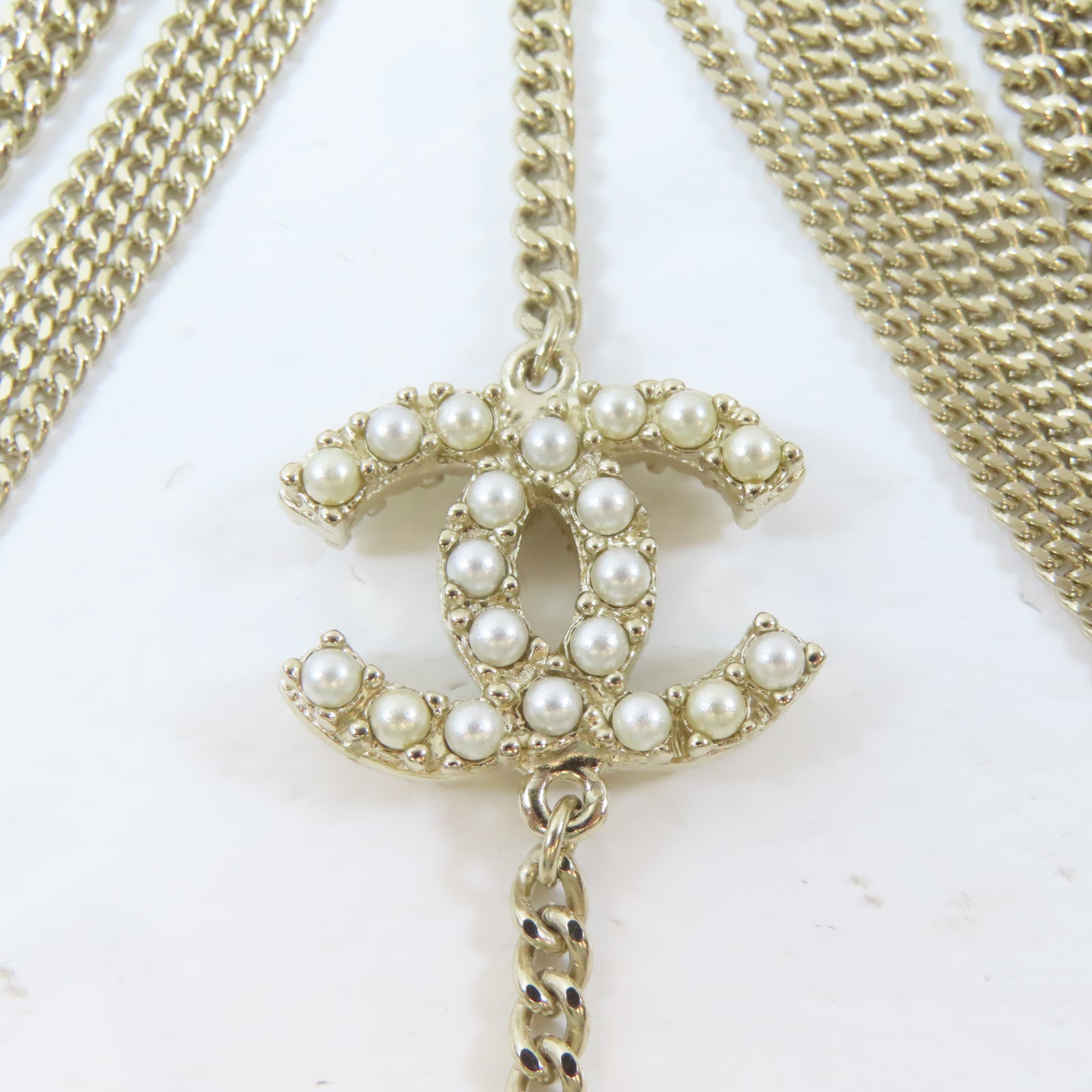 CHANEL 金屬Necklace項鍊金色#40cm