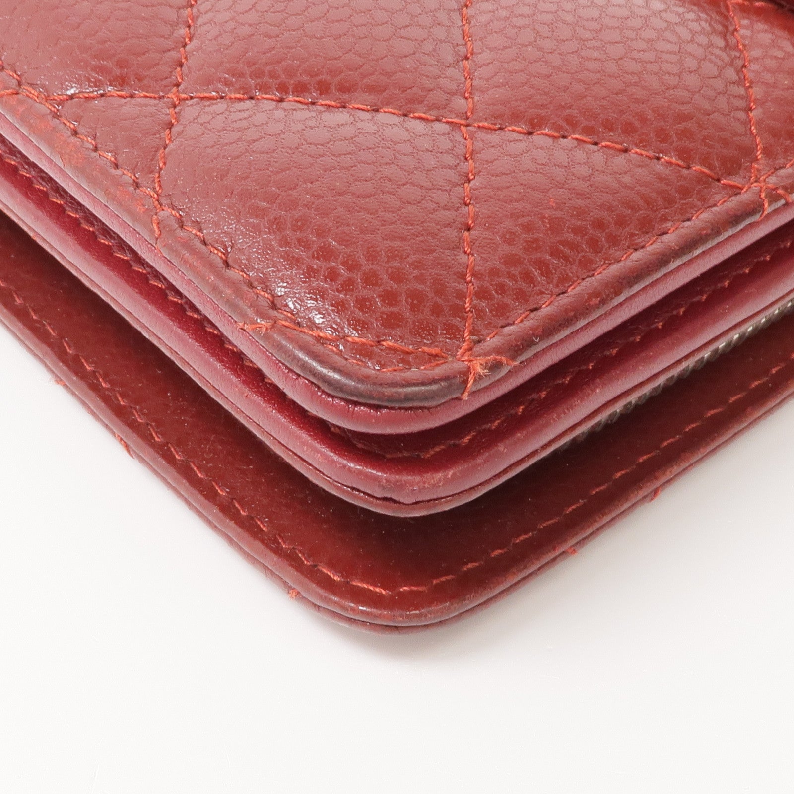 CHANEL 牛皮皮革Wallet銀扣錢包