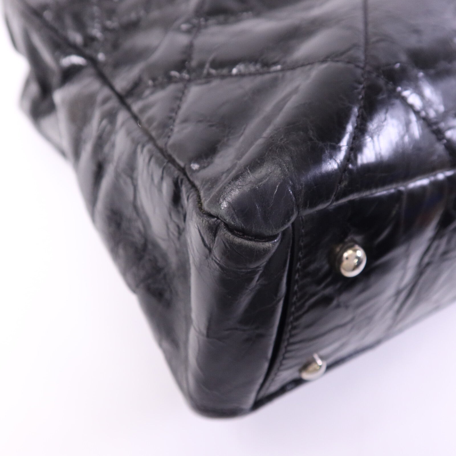 CHANEL 牛皮皮革Portobello Tote銀扣鏈帶肩背袋