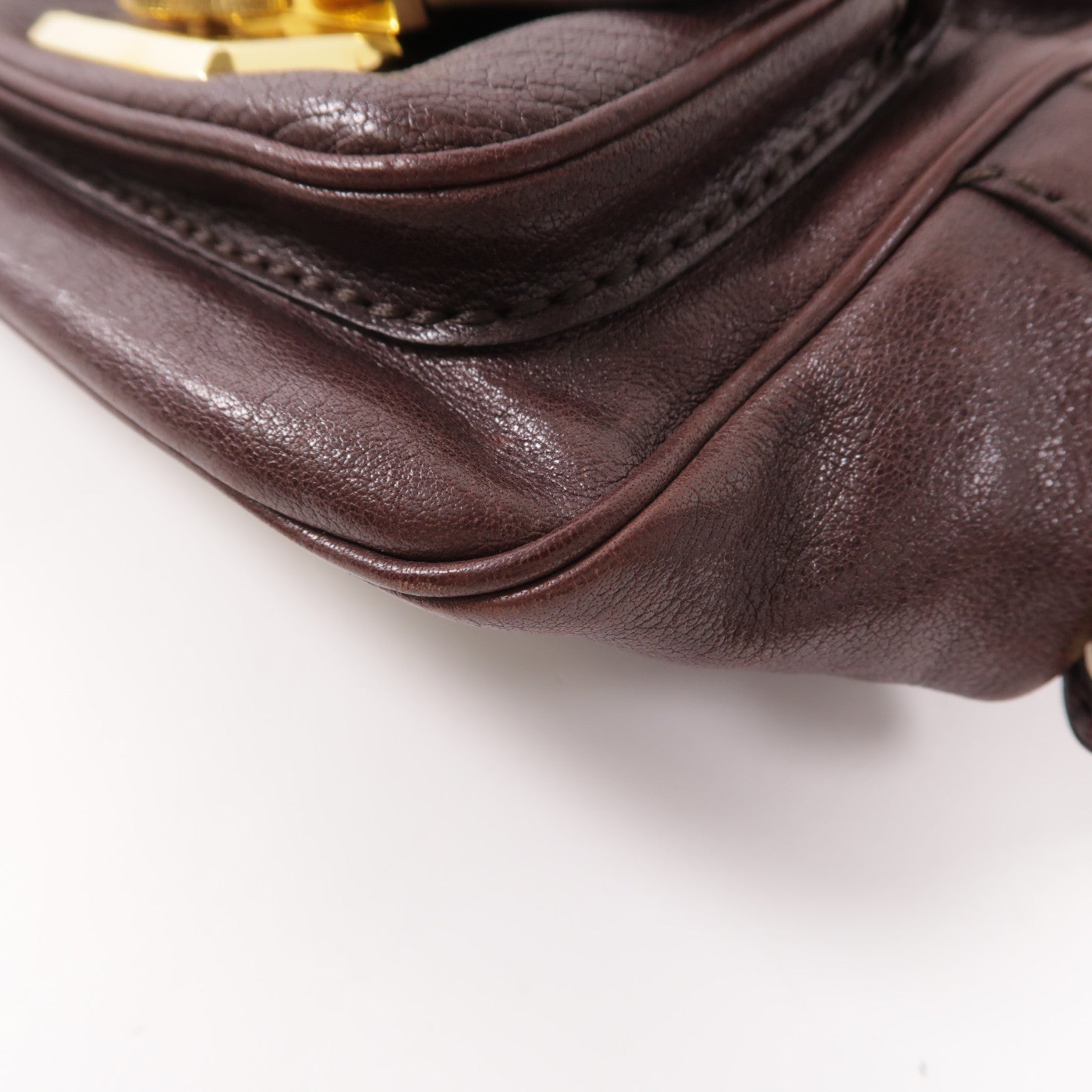 TOD'S GHW Handbag Calfskin Leather Brown