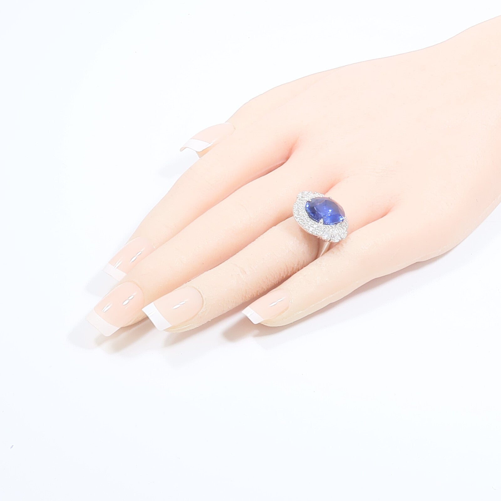 JEWELRY PT900鉑金Sapphire Diamond Ring藍寶石/鑽石戒指