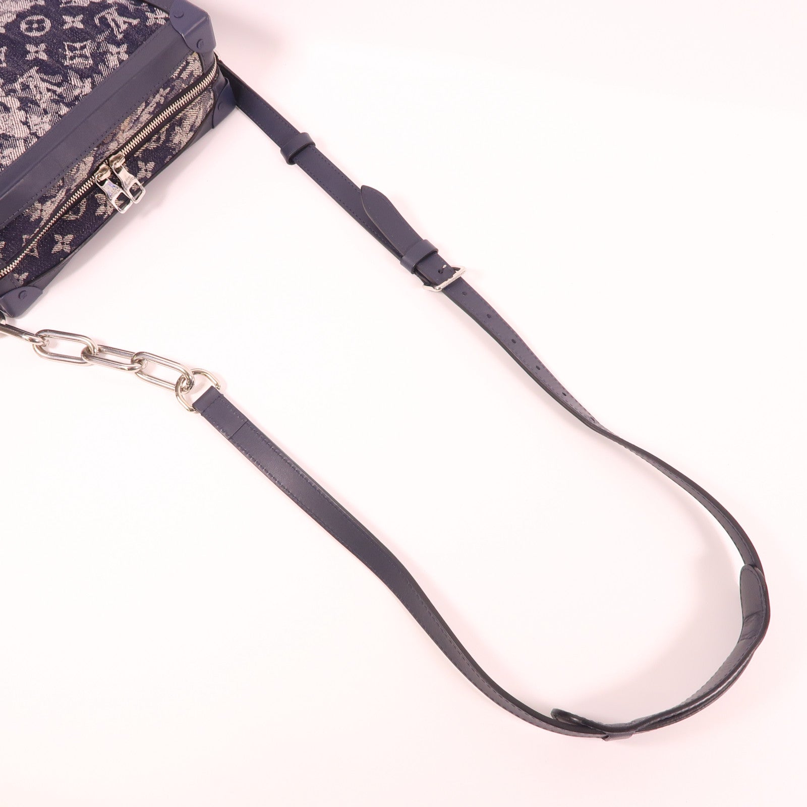 LOUIS VUITTON LV SHW Soft Trunk Shoulder Bag M57283 Monogram Tapestry Navy