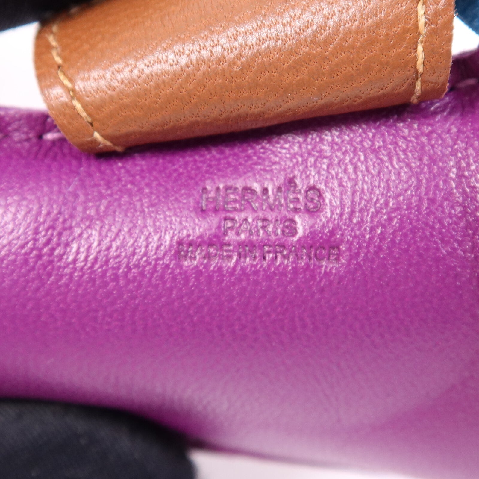 HERMES 【激減優惠】Milo皮革Rodeo MM掛飾Anemone/Bleu Izmir/Fauve