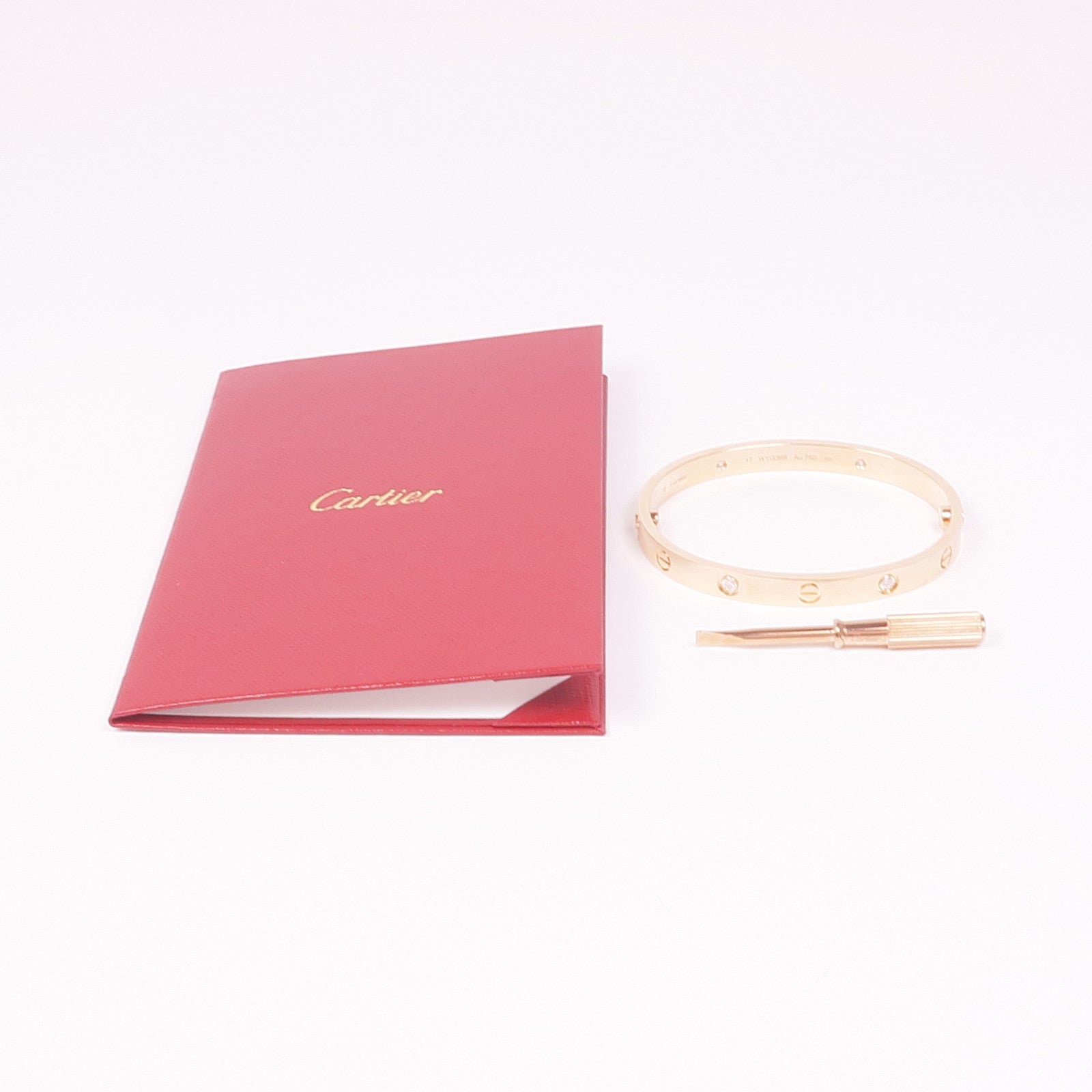 CARTIER 18K玫瑰金Love Bracelet 4P Diamond鑽石手鐲Cartier#17
