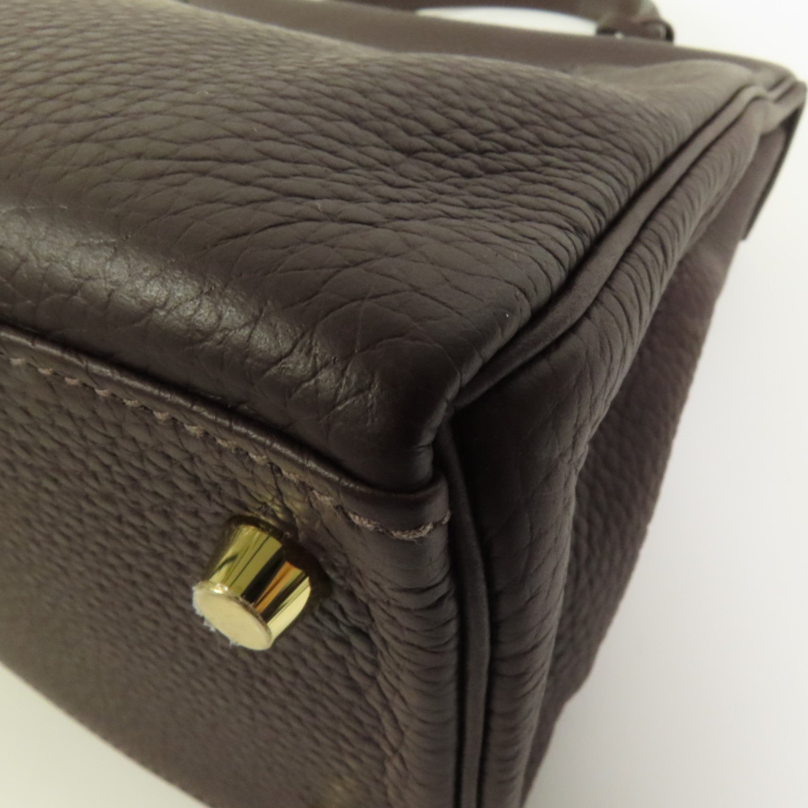 HERMES Togo皮革Kelly 28金扣手挽肩背兩用袋Rouge Sellier