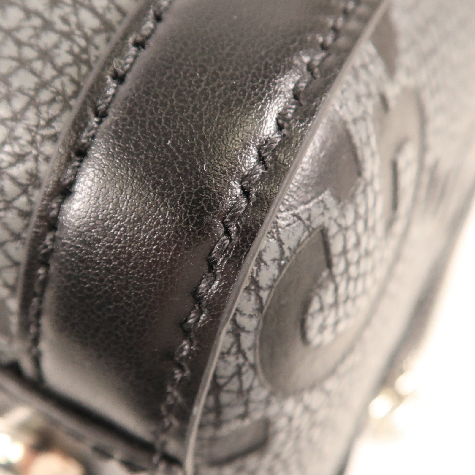 GUCCI GG SHW Boston Bag 2 Way Shoulder Handbag 725282H Calfskin Grey/Black