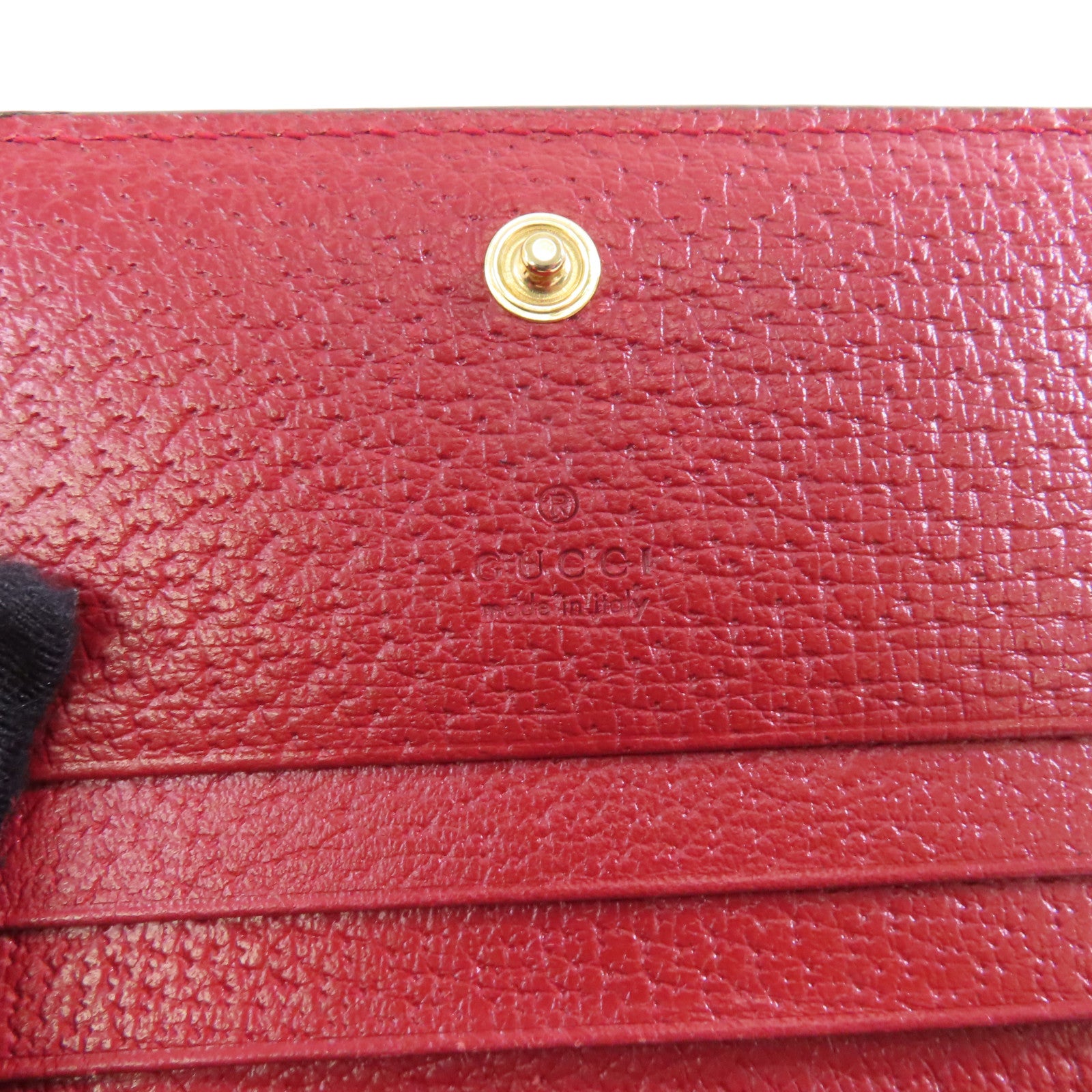 GUCCI 塗層帆布Wallet金扣錢包棕色