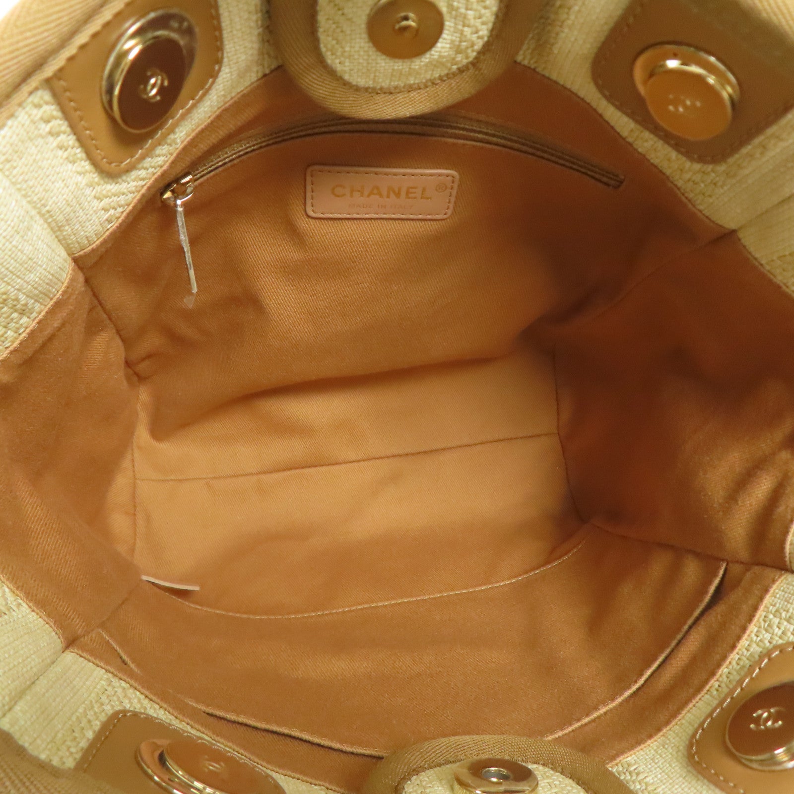 CHANEL 帆布Deauville PM金扣鏈帶肩背袋