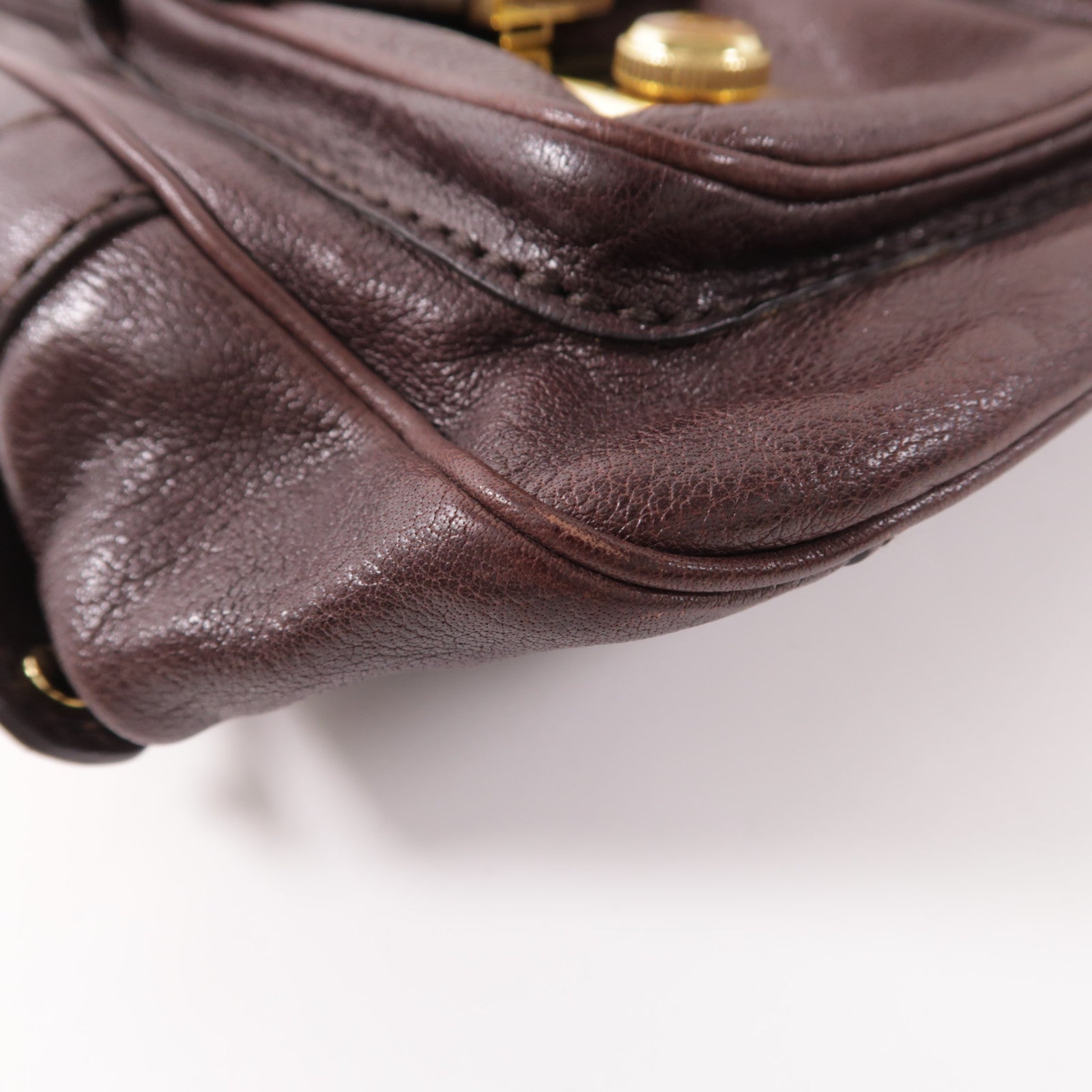 TOD'S GHW Handbag Calfskin Leather Brown